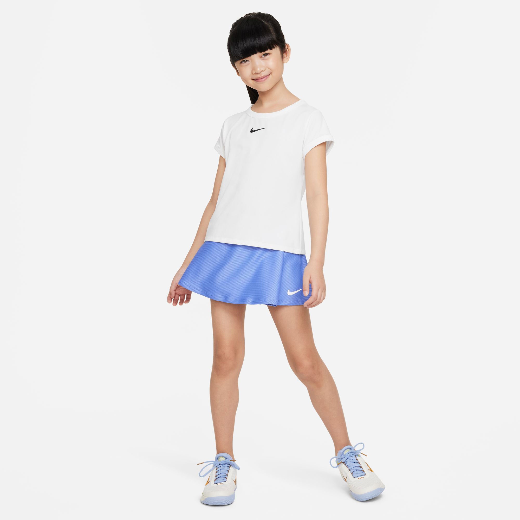 NikeCourt Dri-FIT Victory Girls' Tennis Skirt Blue (6)