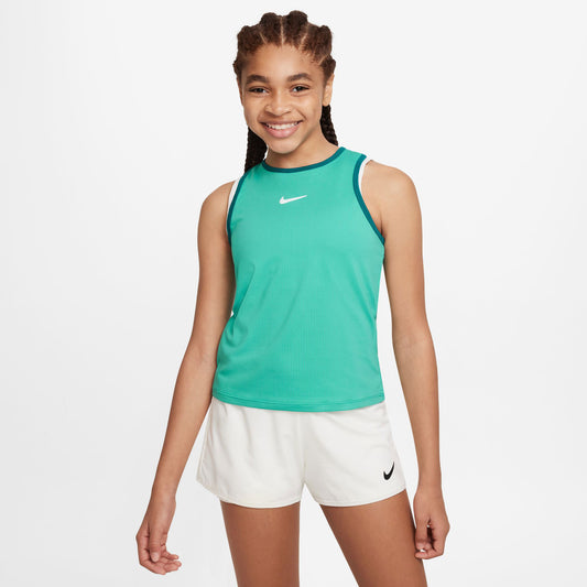 NikeCourt Dri-FIT Victory Girls' Tennis Tank Green (1)