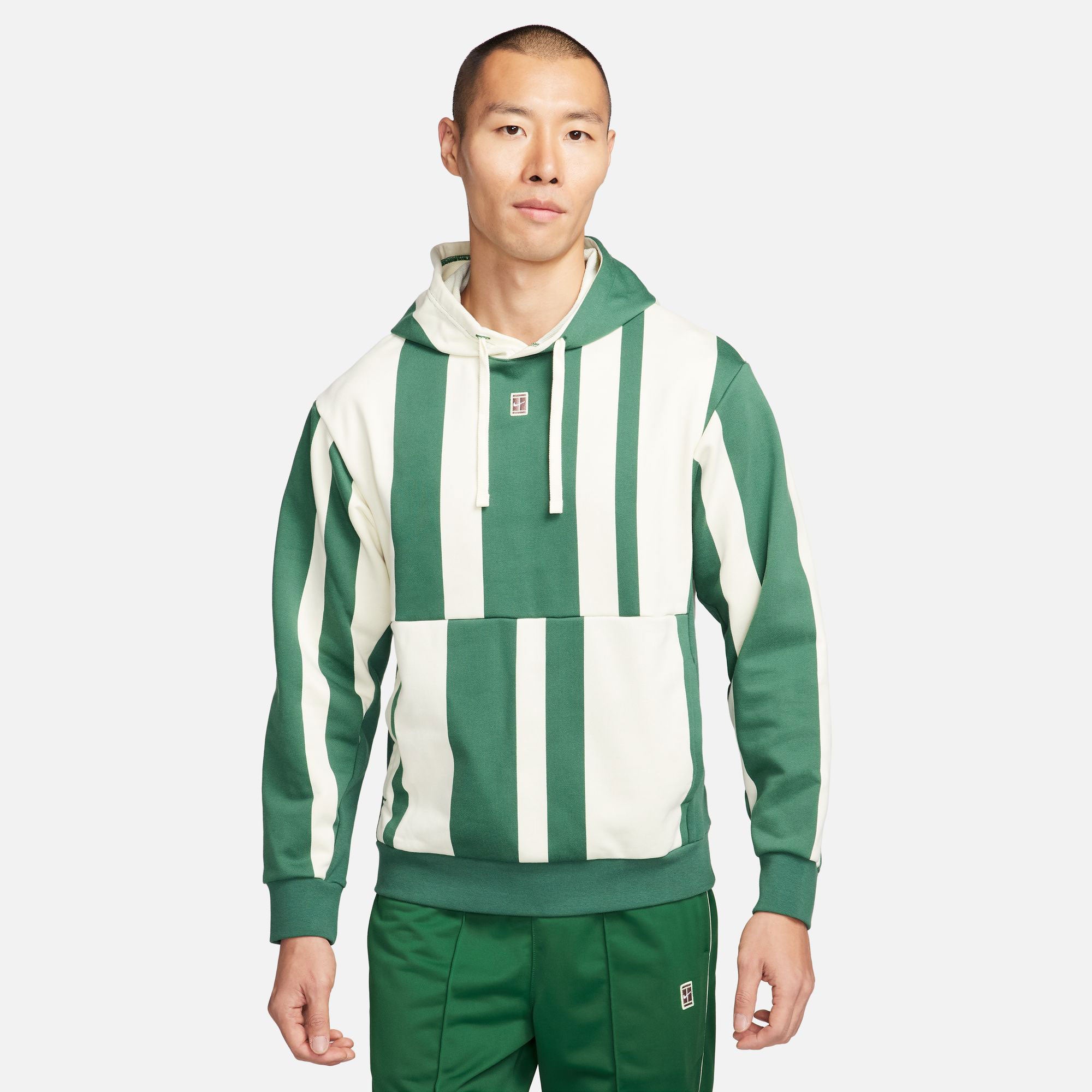 NikeCourt Heritage Men's Dri-FIT Fleece Printed Tennis Hoodie - Green (1)