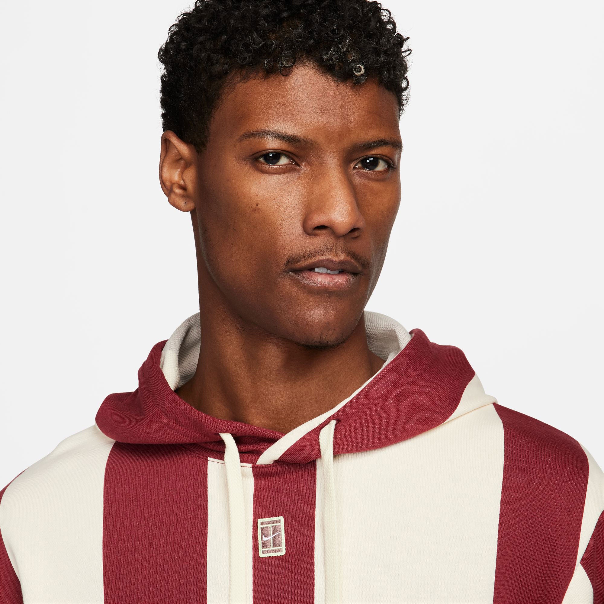 NikeCourt Heritage Men's Dri-FIT Fleece Printed Tennis Hoodie - Red (3)
