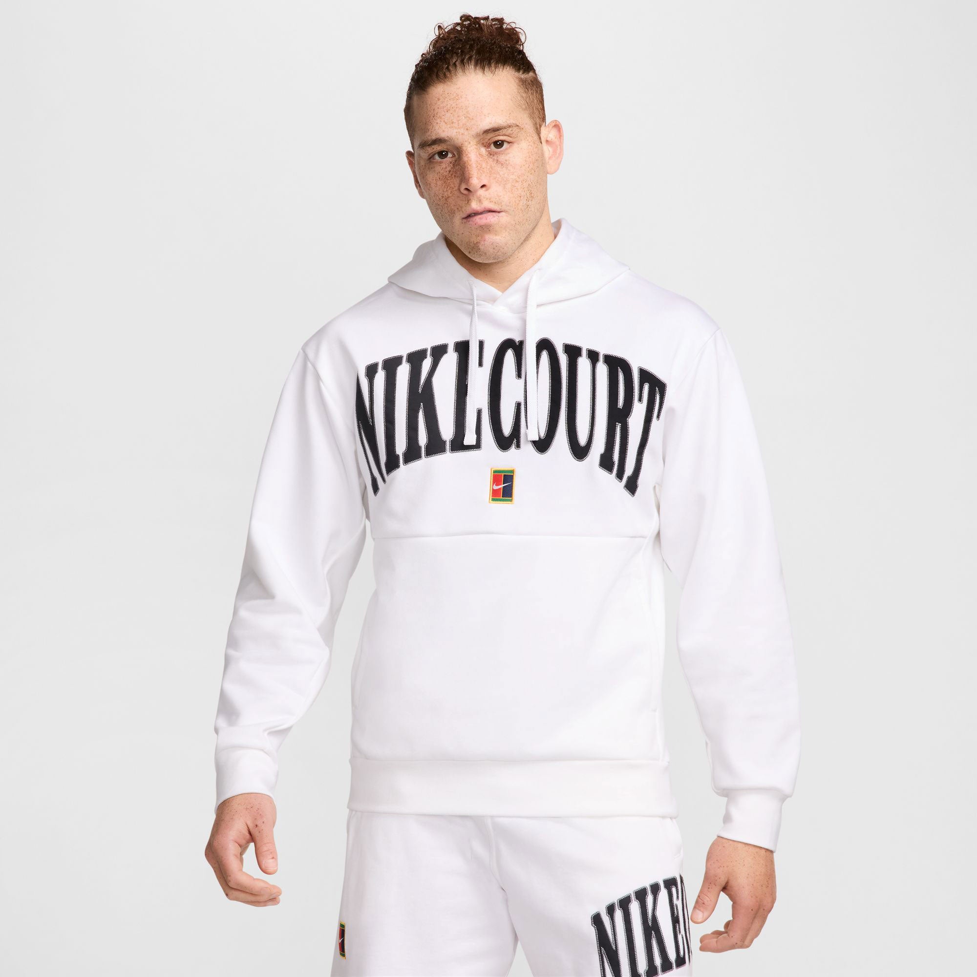 NikeCourt Heritage Men's Dri-FIT Fleece Tennis Hoodie - White (1)