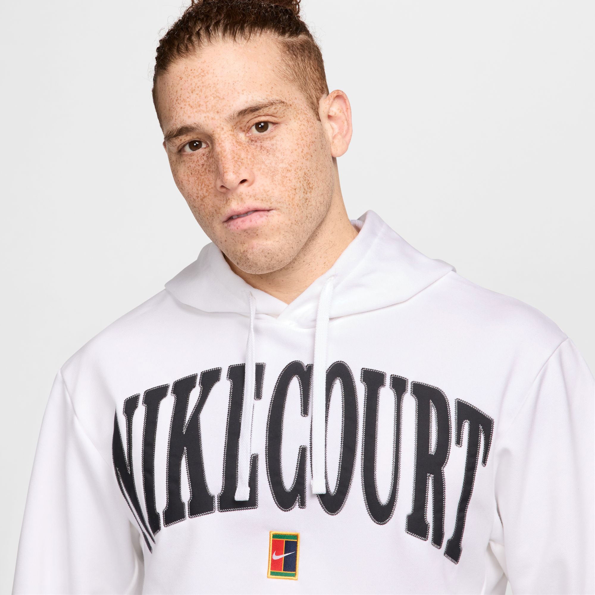 NikeCourt Heritage Men's Dri-FIT Fleece Tennis Hoodie - White (3)
