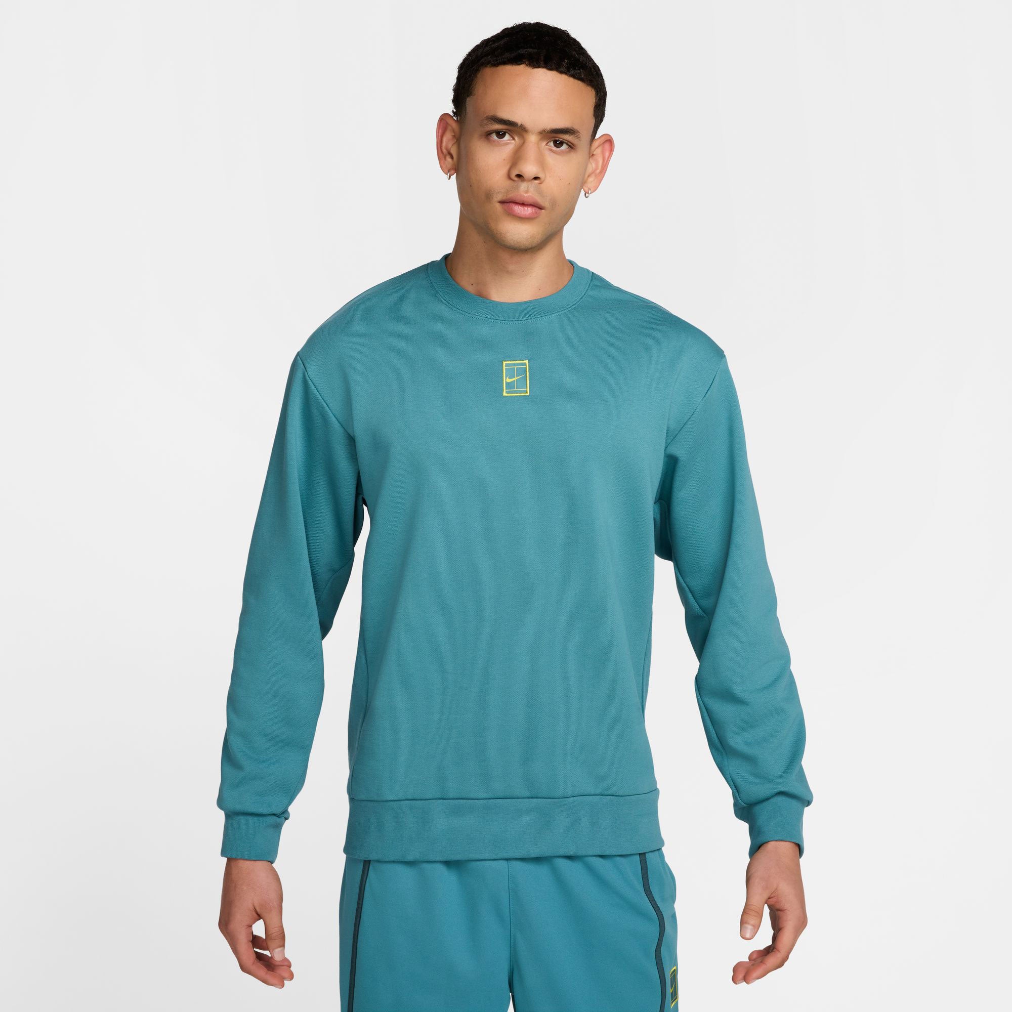 NikeCourt Heritage Men's Dri-FIT Fleece Tennis Sweater - Green (1)