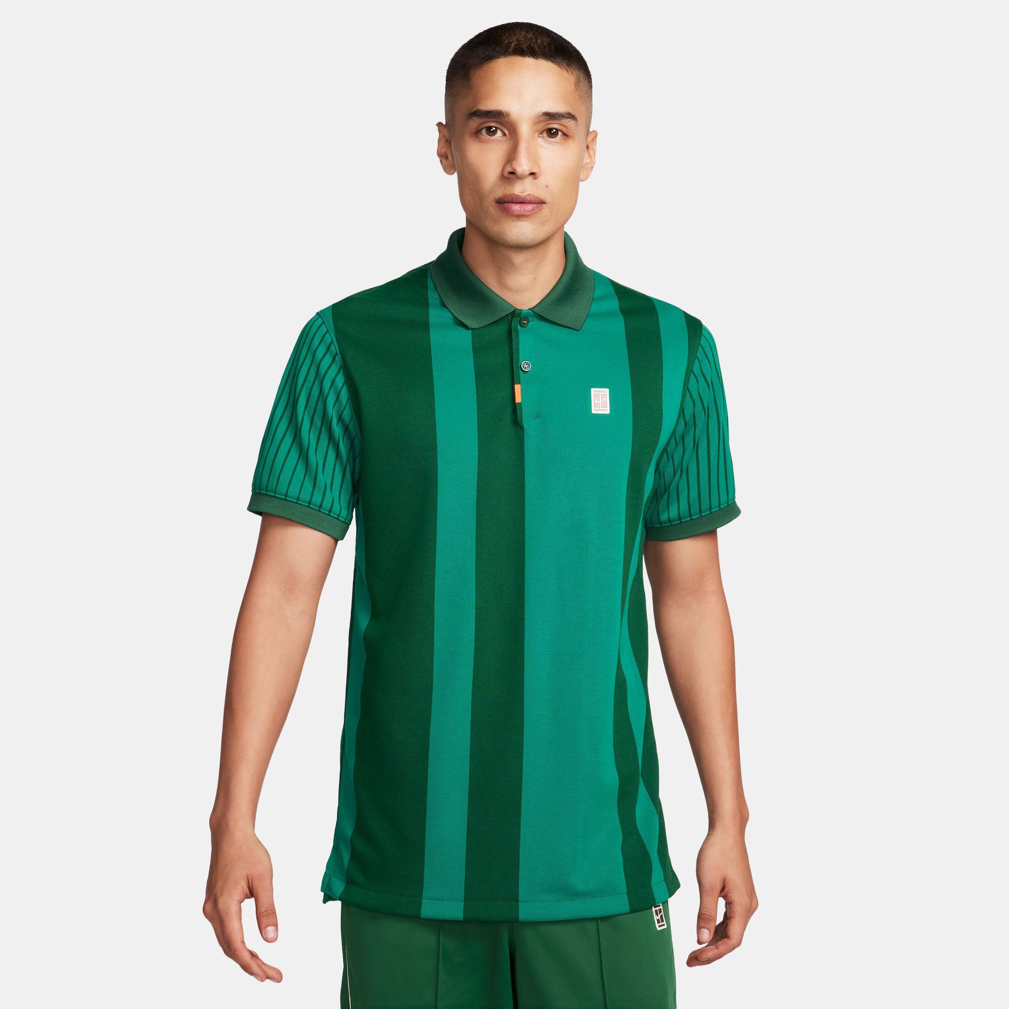 NikeCourt Heritage Men's Dri-FIT Printed Tennis Polo - Green (1)