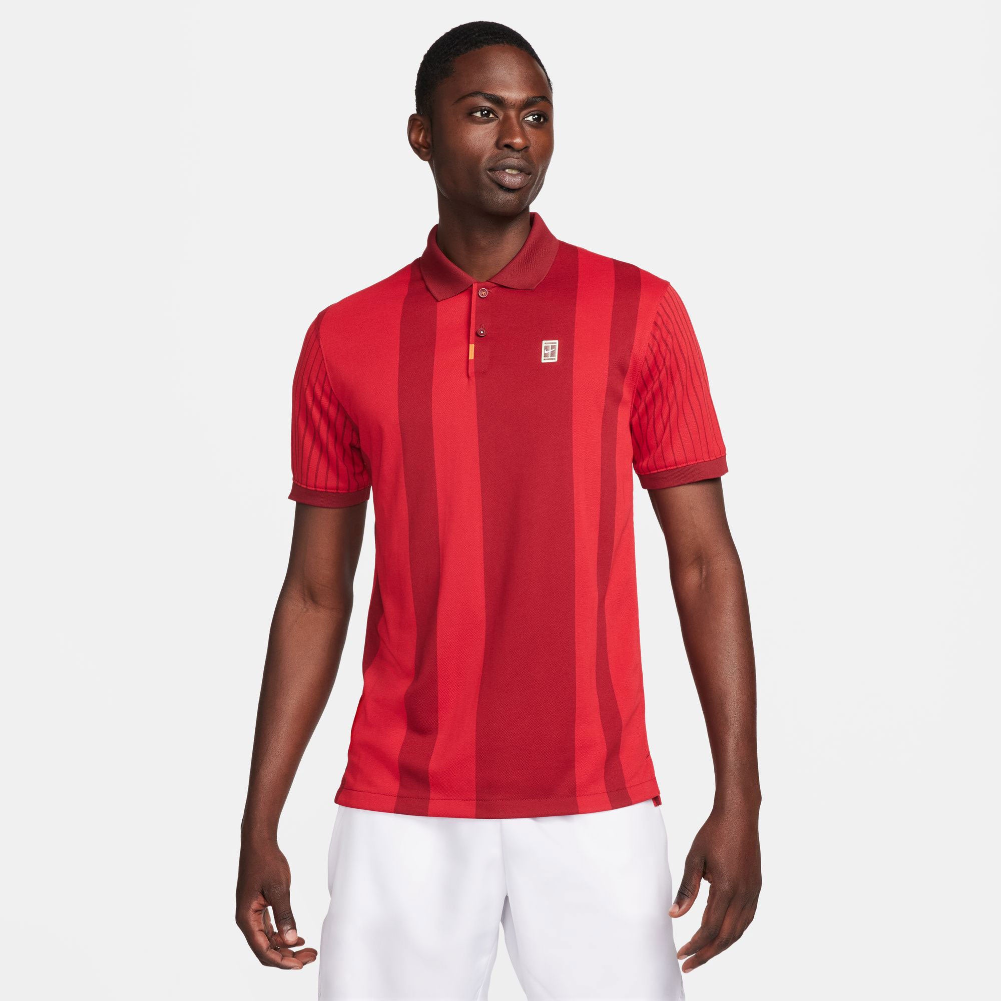 NikeCourt Heritage Men's Dri-FIT Printed Tennis Polo - Red (1)