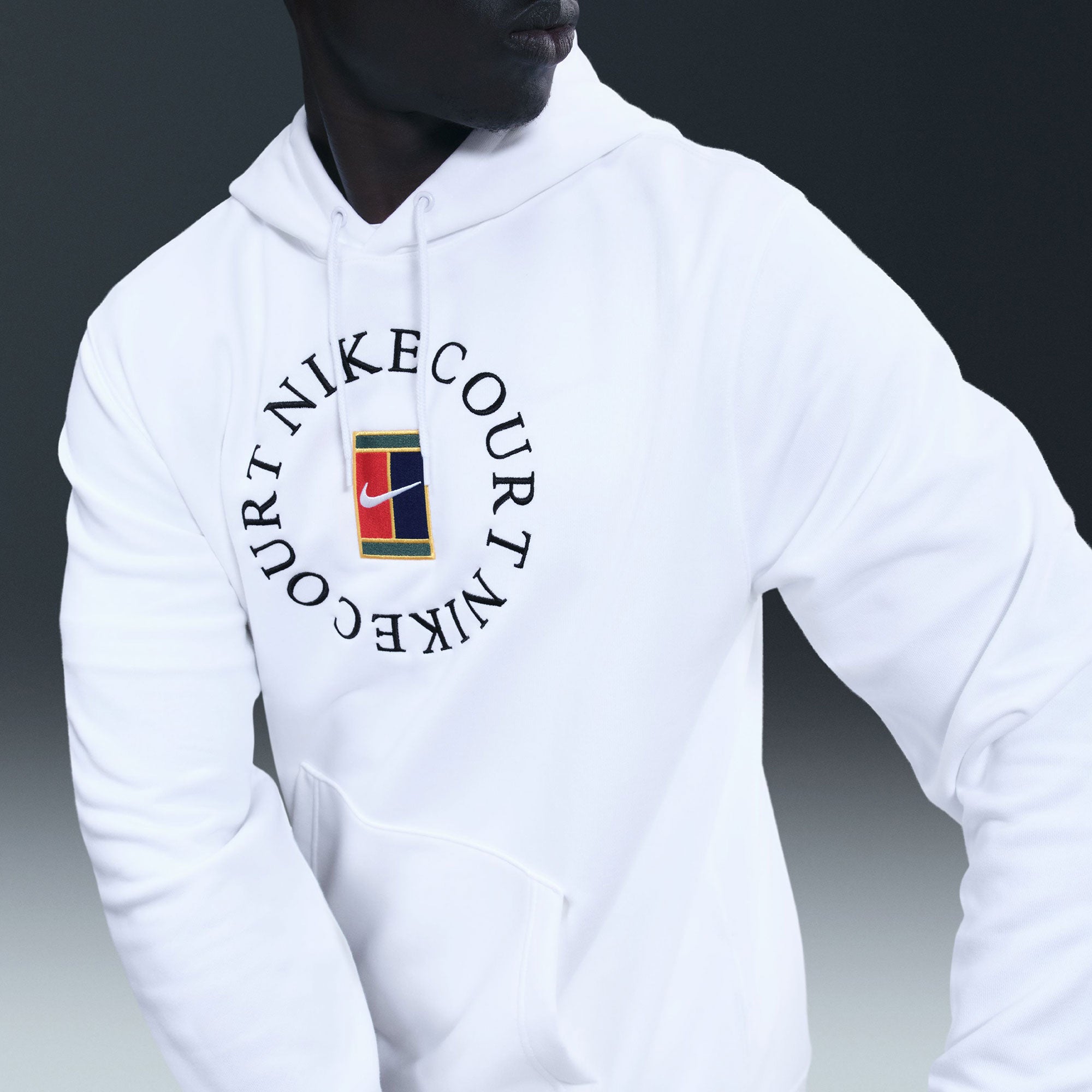 NikeCourt Heritage Men's Fleece Tennis Hoodie - White (3)