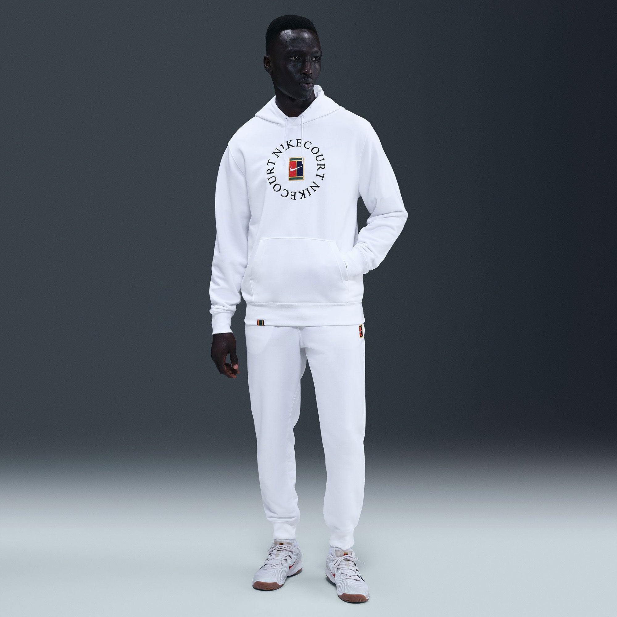 NikeCourt Heritage Men's Fleece Tennis Hoodie - White (4)