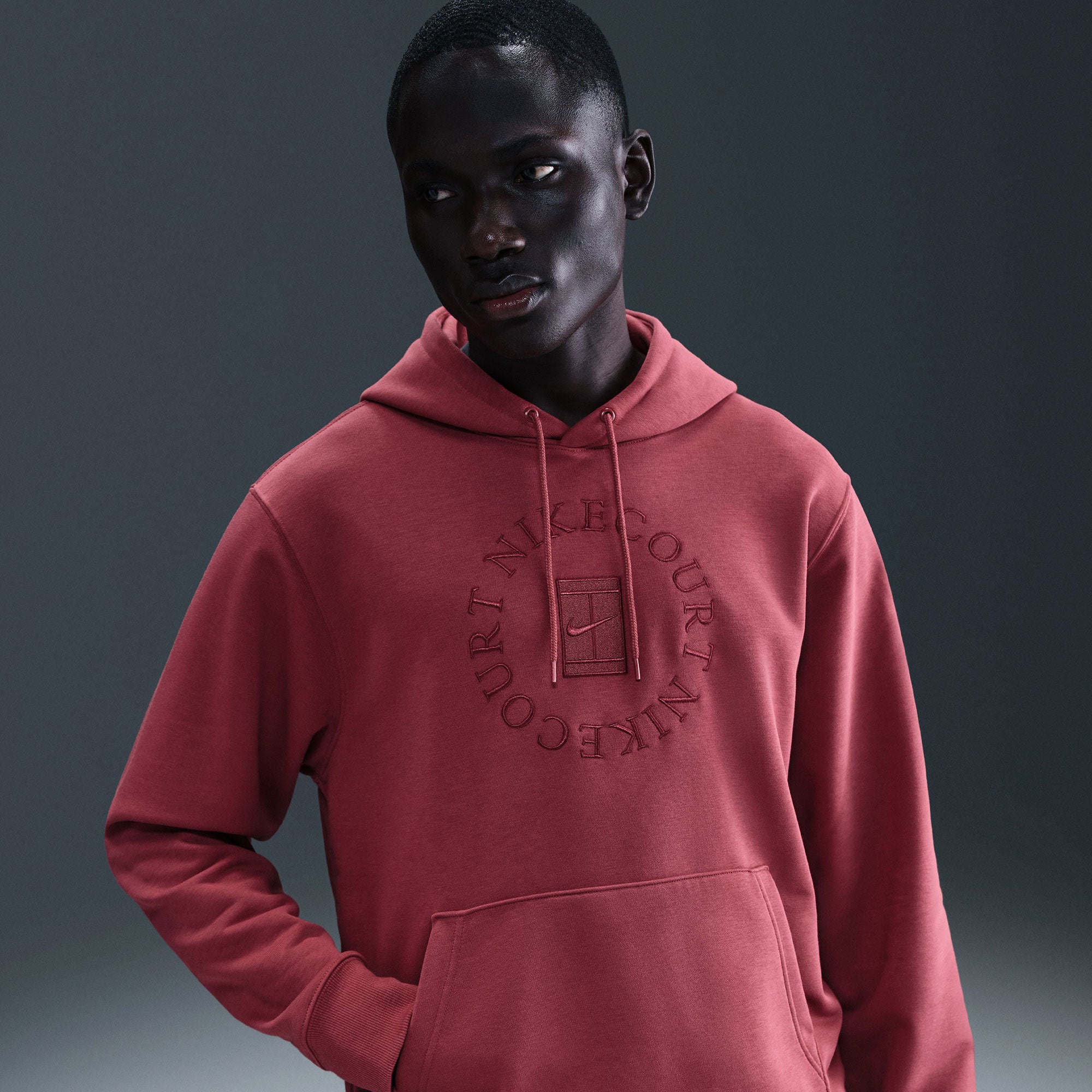 NikeCourt Heritage Men's Fleece Tennis Hoodie - Red (1)