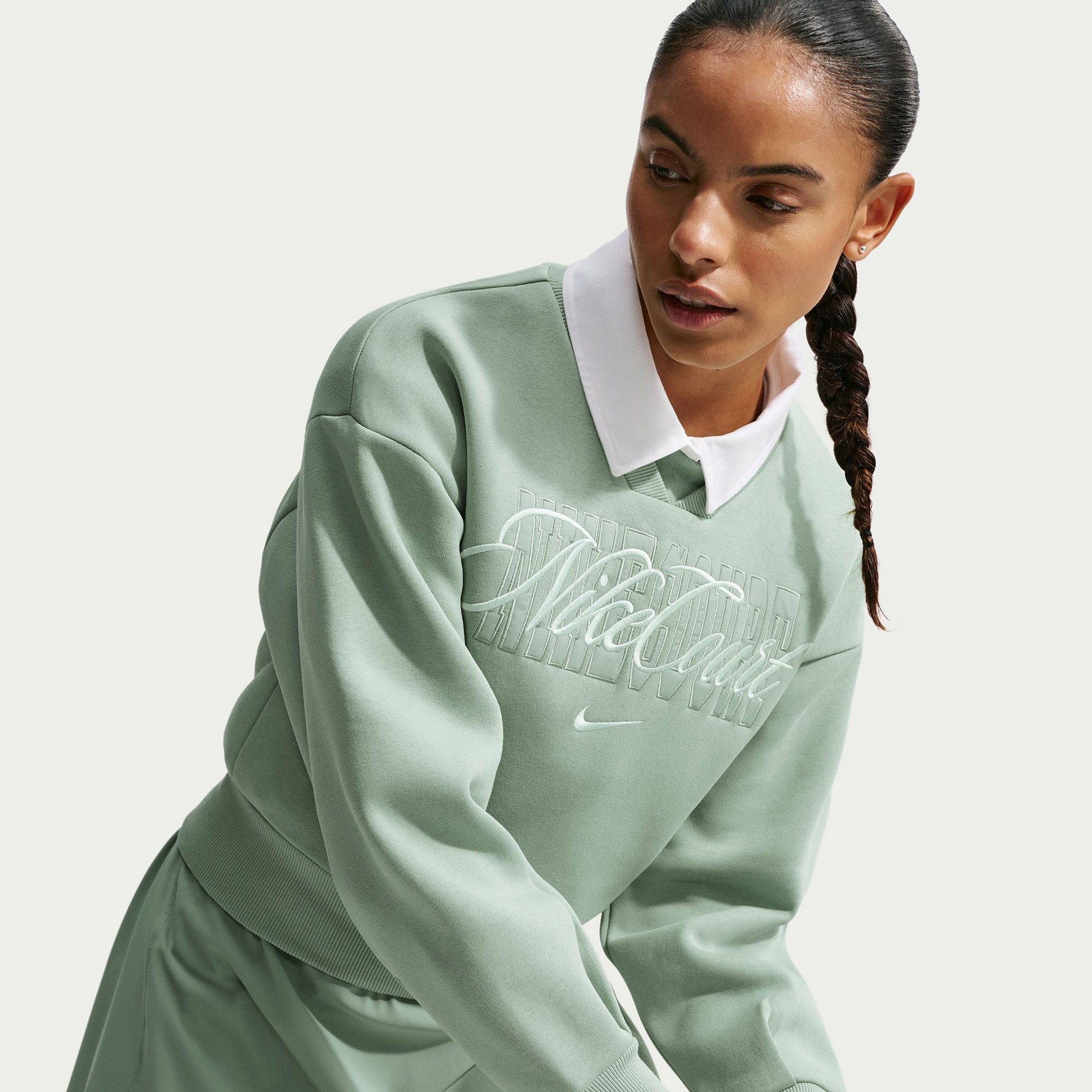 NikeCourt Heritage Women's Crew Tennis Sweater - Green (3)