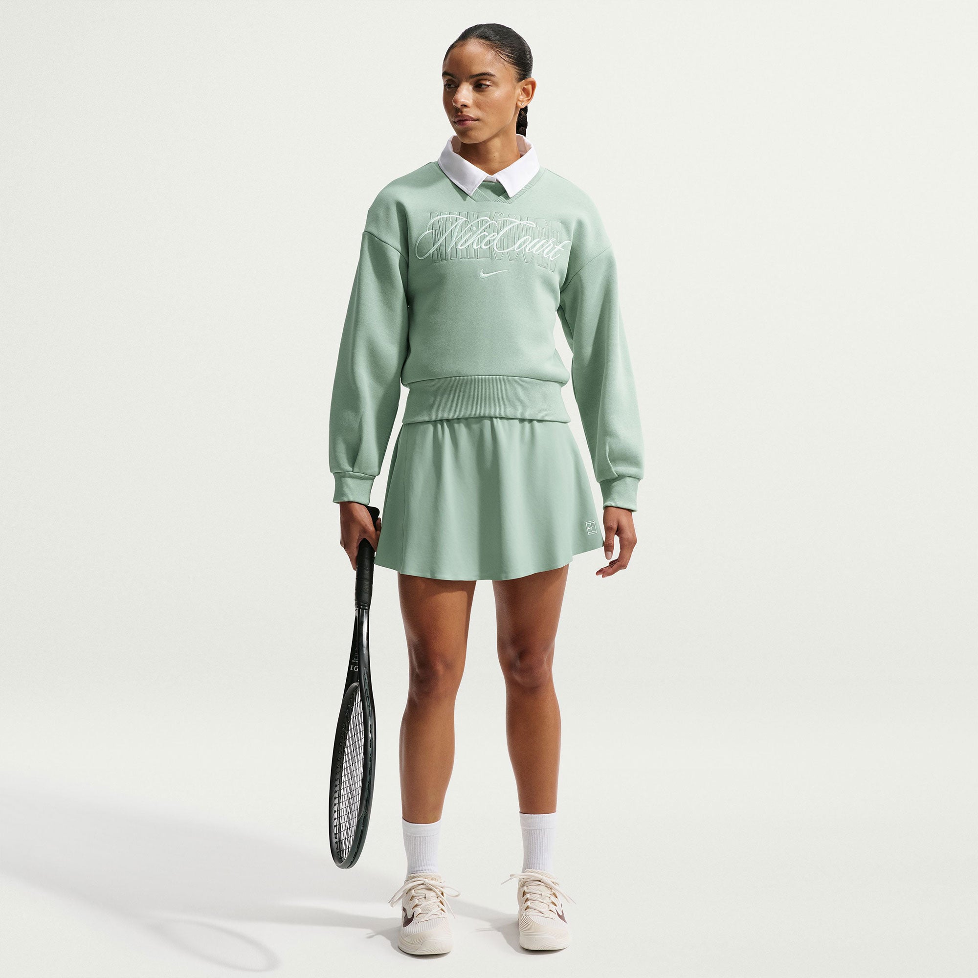 NikeCourt Heritage Women's Crew Tennis Sweater - Green (4)