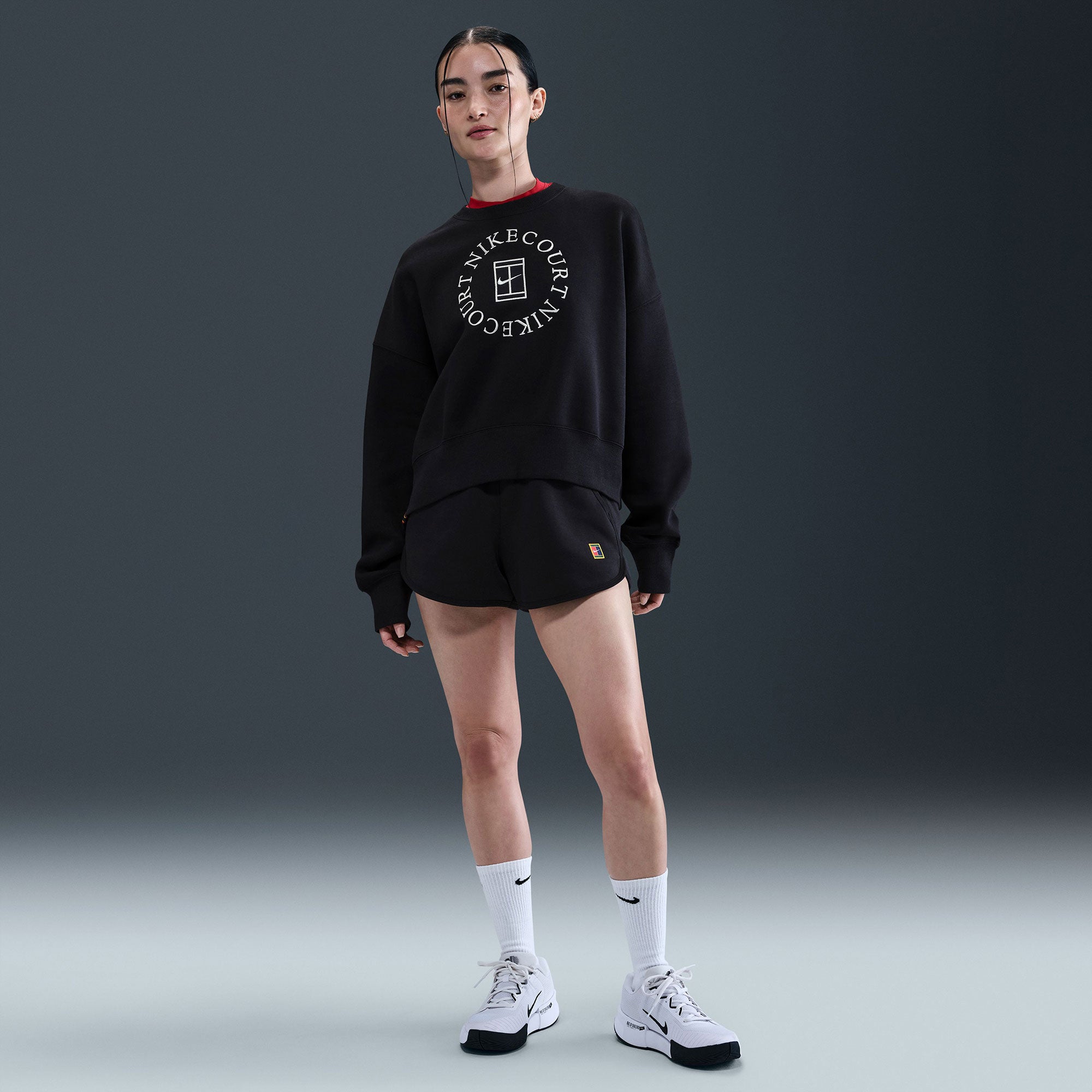 NikeCourt Heritage Women's Fleece Oversized Tennis Sweater - Black (4)