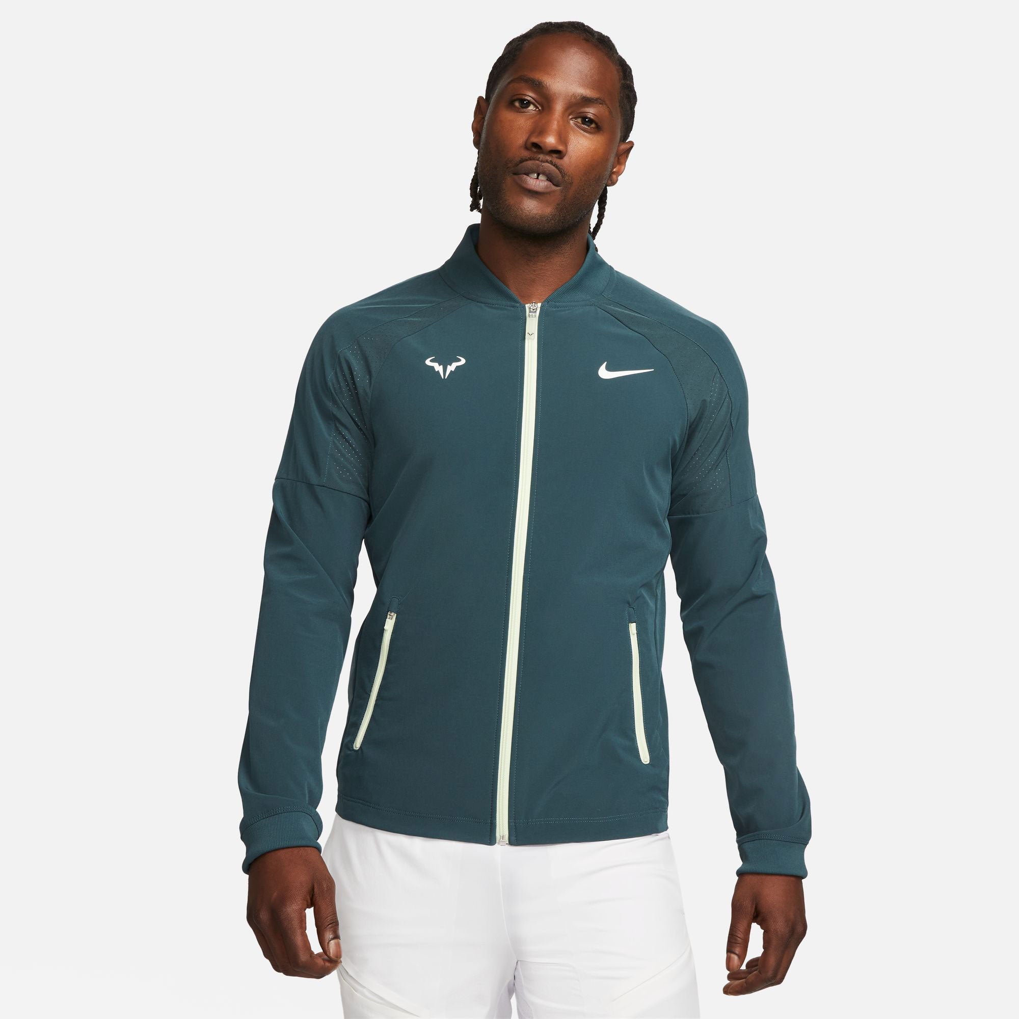 Tennis Racket Jacket NikeCourt Rafa Dri-FIT Men's Tennis Jacket - Green | Tennis Only