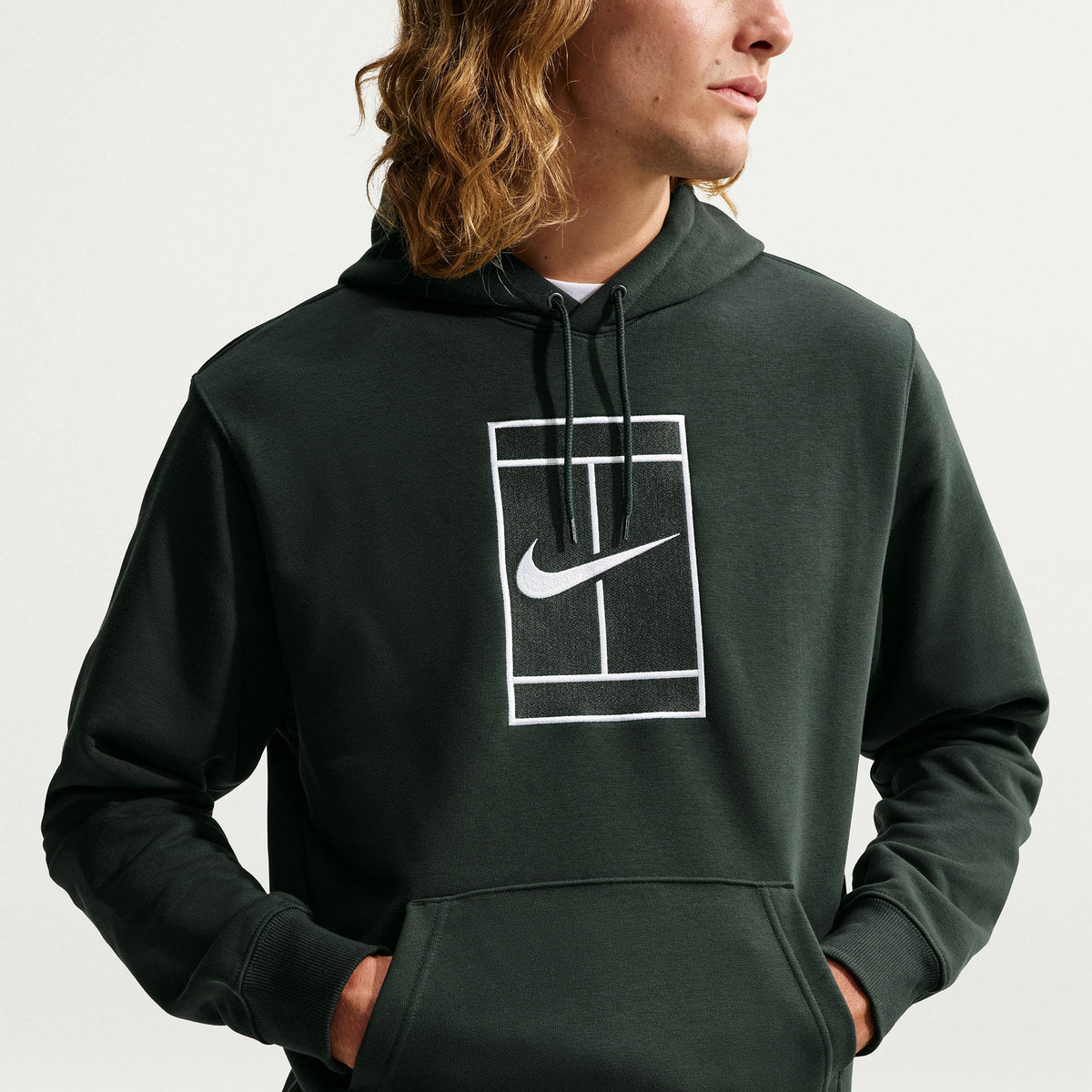 NikeCourt Slam Men's Dri-FIT Fleece Tennis Hoodie - Green (3)