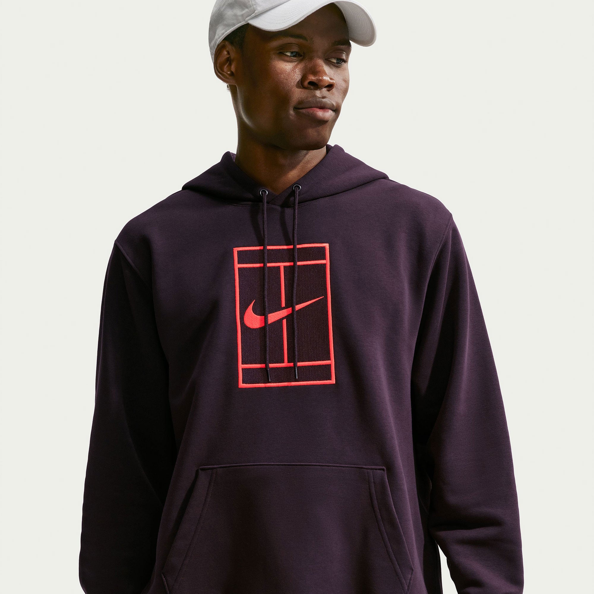 NikeCourt Slam Men's Dri-FIT Fleece Tennis Hoodie - Red (1)