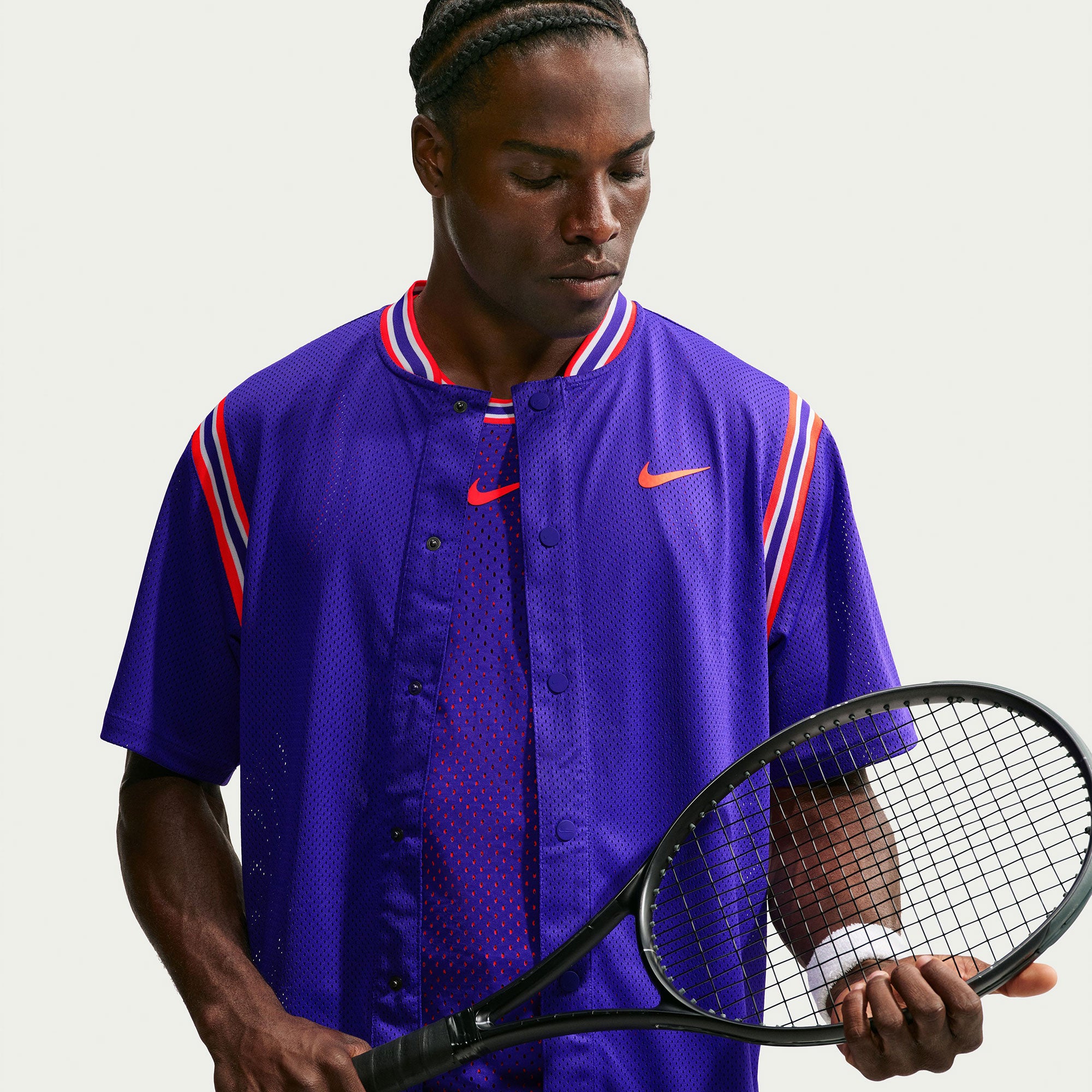 NikeCourt Slam New York Carlos Alcaraz Men's Dri-FIT Button Up Tennis Top - Purple (1)