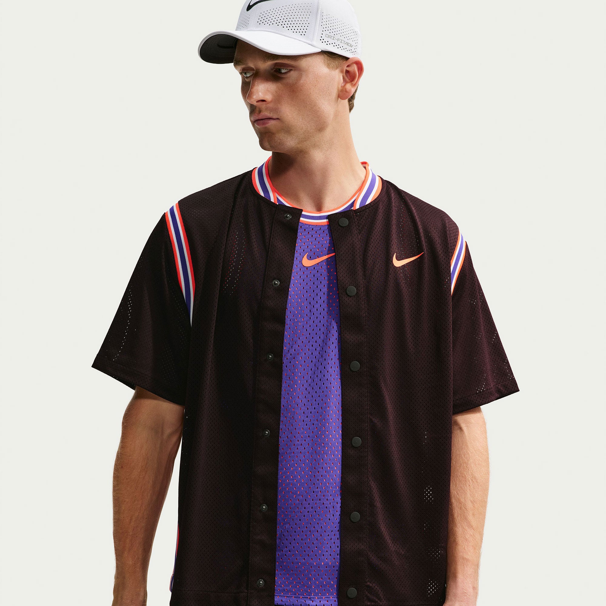 NikeCourt Slam New York Carlos Alcaraz Men's Dri-FIT Button Up Tennis Top - Red (1)