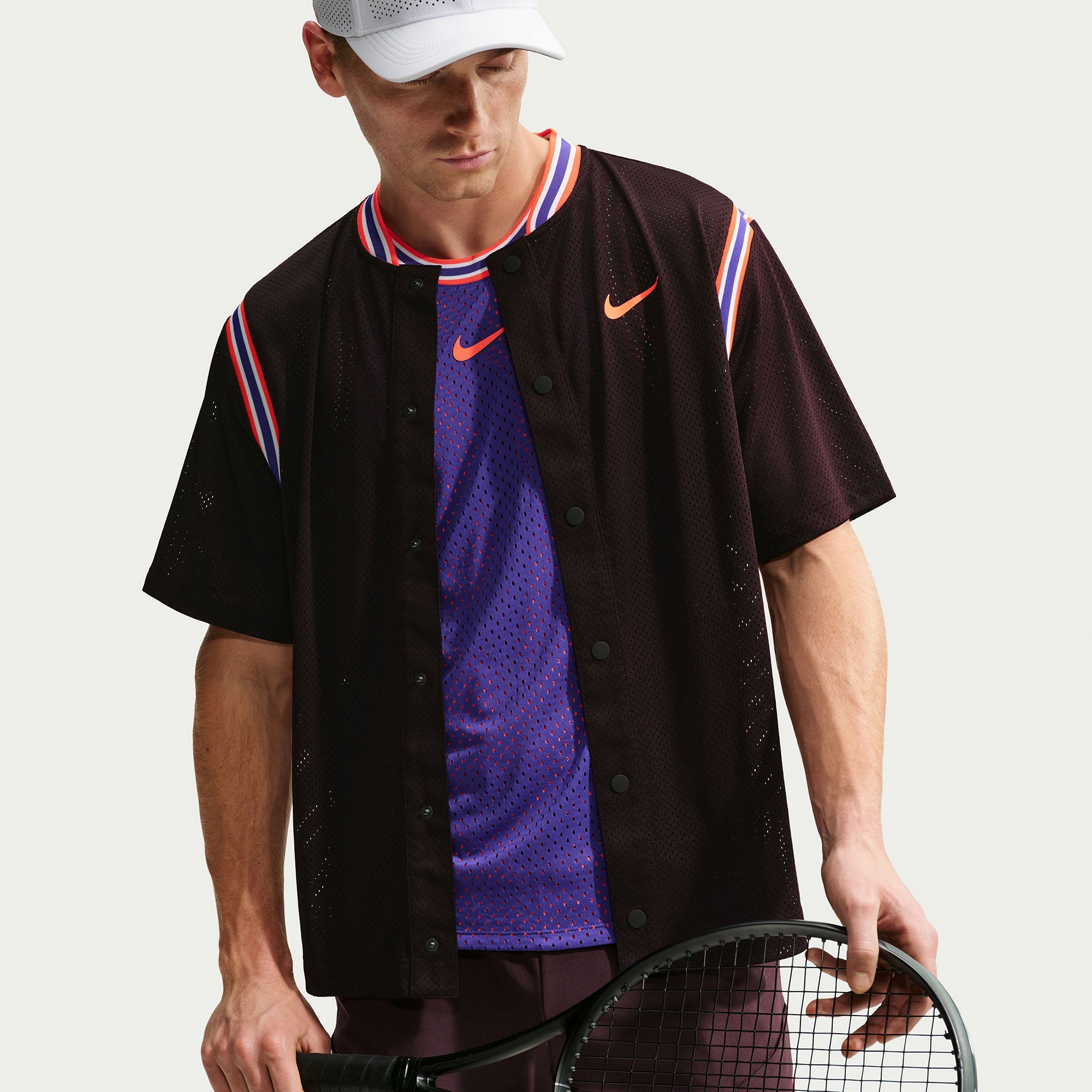 NikeCourt Slam New York Carlos Alcaraz Men's Dri-FIT Button Up Tennis Top - Red (3)