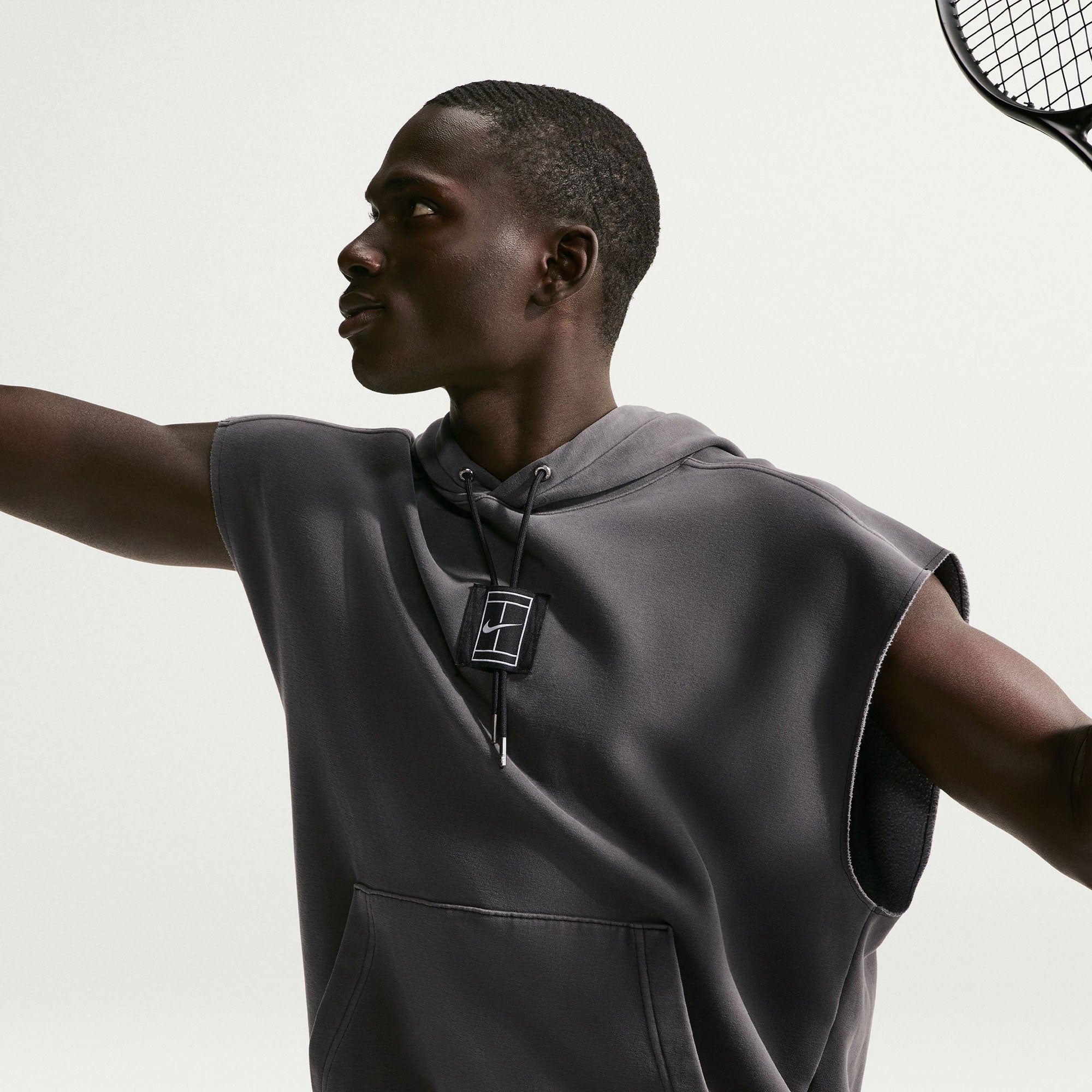 NikeCourt Slam Roland Garros Men's Tennis Sleeveless Pullover Hoodie - Grey (3)