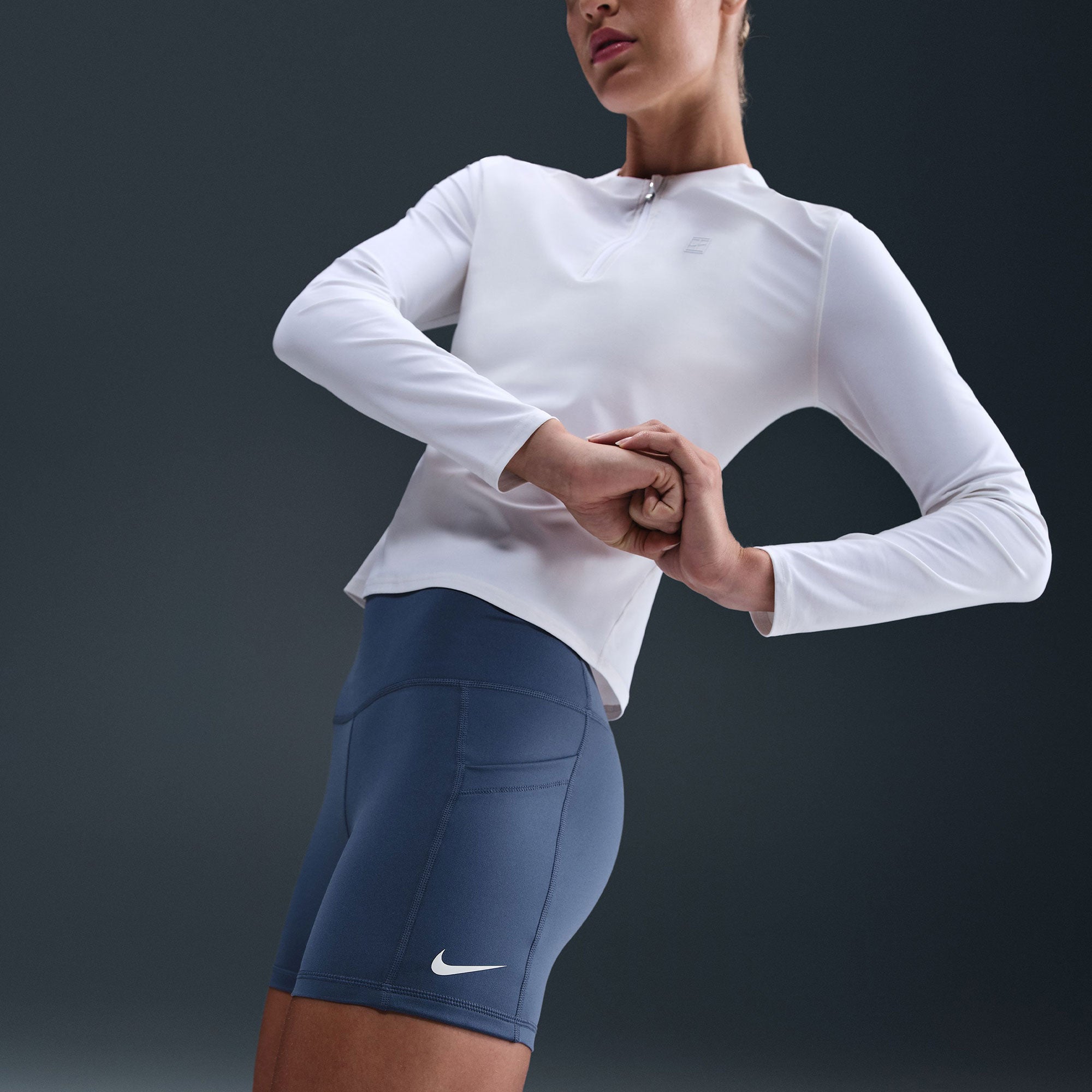 NikeCourt Women's Dri-FIT High-Waisted Tennis Shorts - Blue (5)