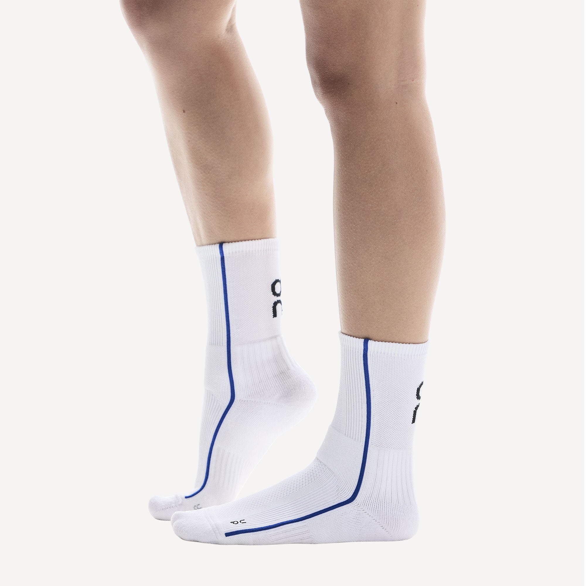 On Court High Tennis Socks - White/Blue (3)