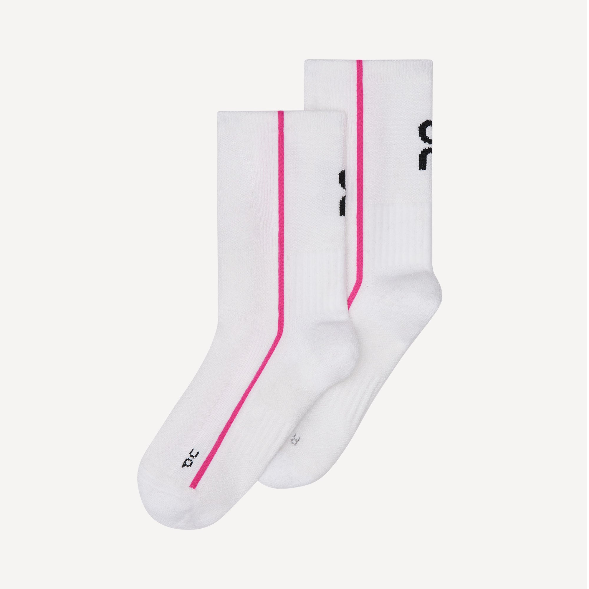 On Court High Tennis Socks - White/Pink (1)