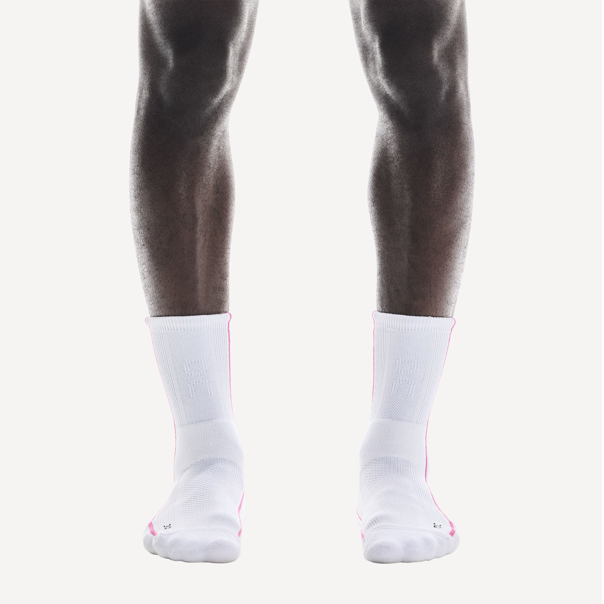 On Court High Tennis Socks - White/Pink (2)