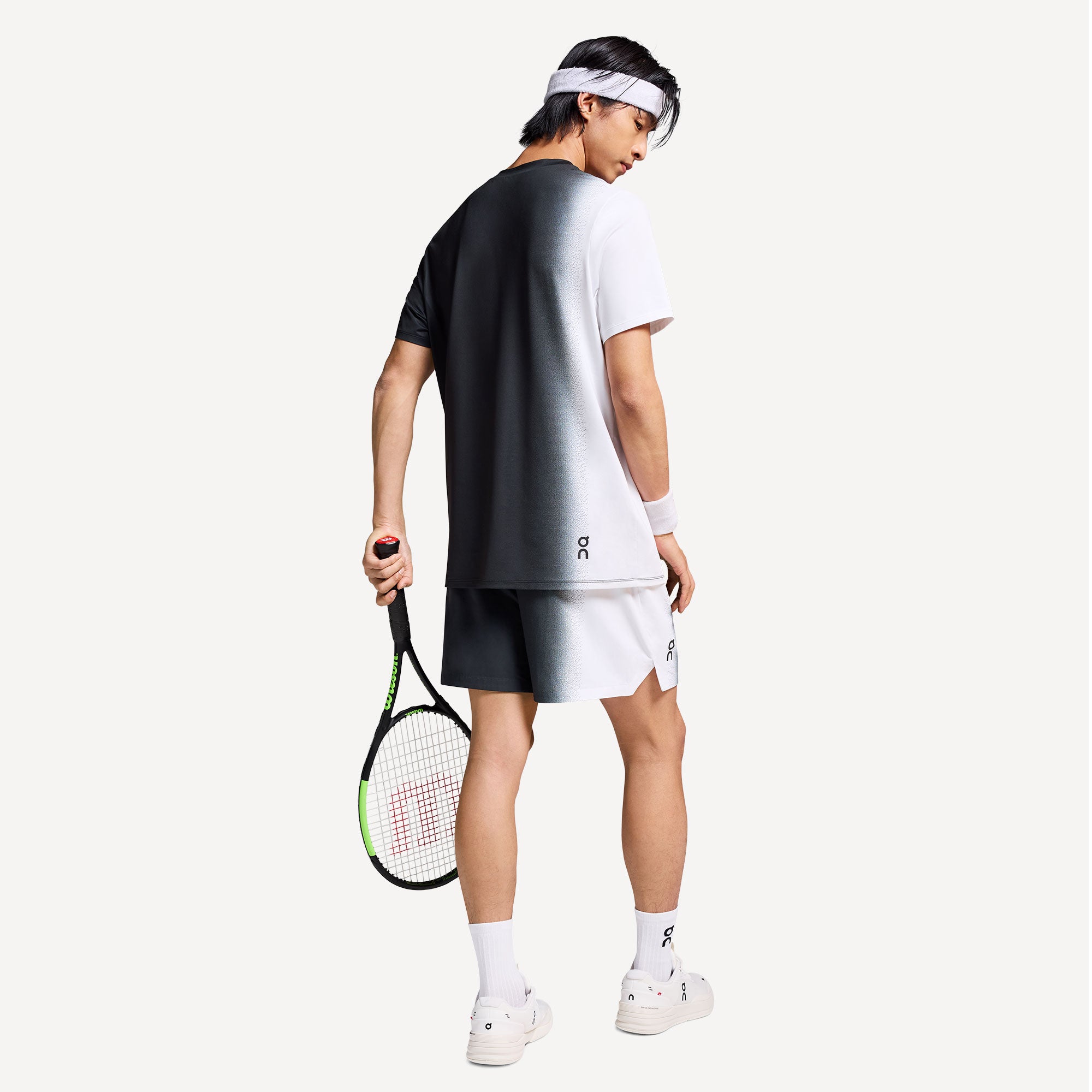 On Court Men's Tennis Shorts - Black/White (5)