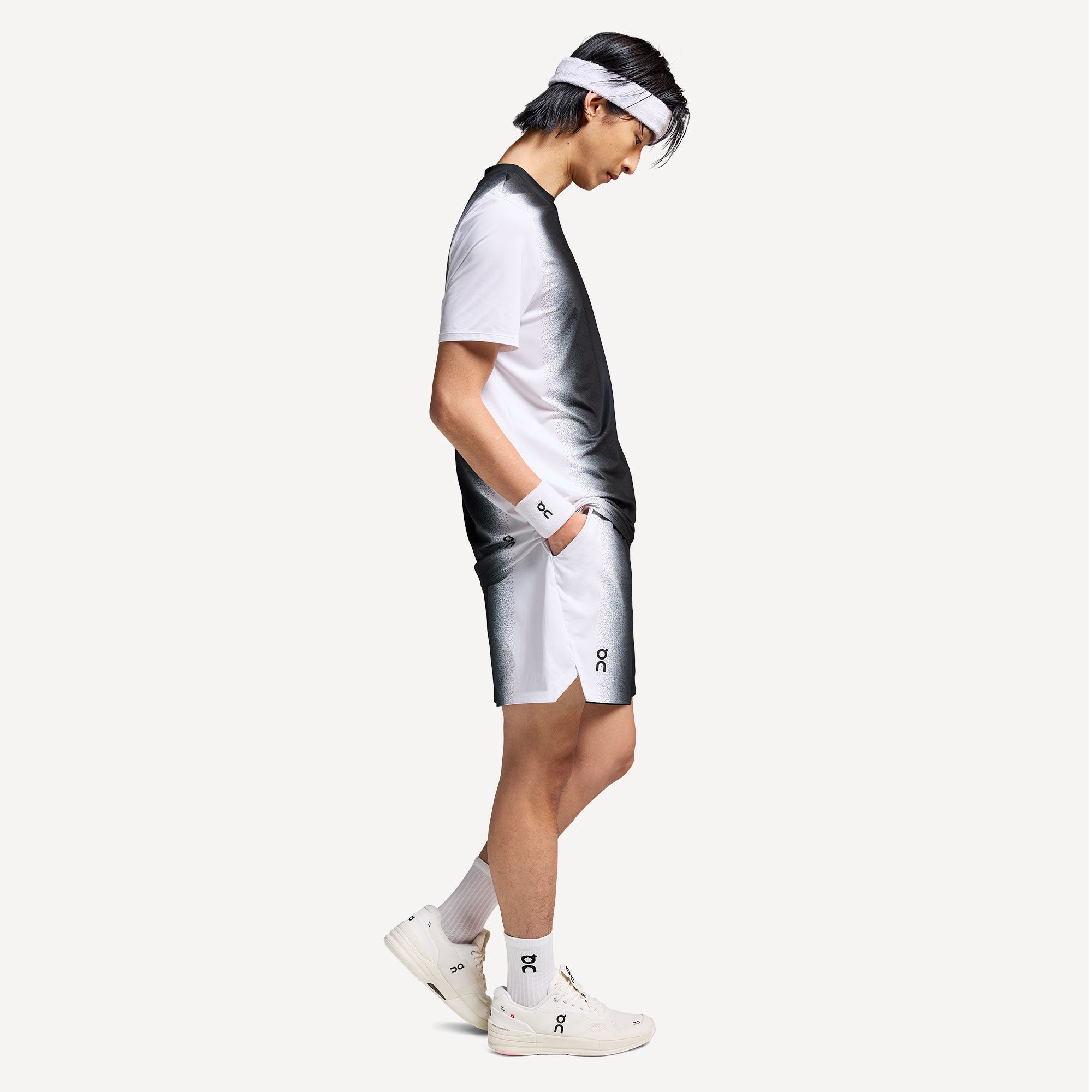 On Court Men's Tennis Shorts - Black/White (6)