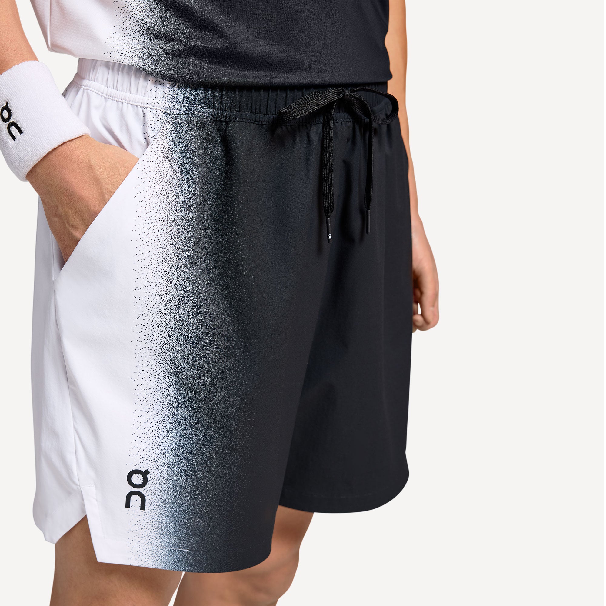 On Court Men's Tennis Shorts - Black/White (7)