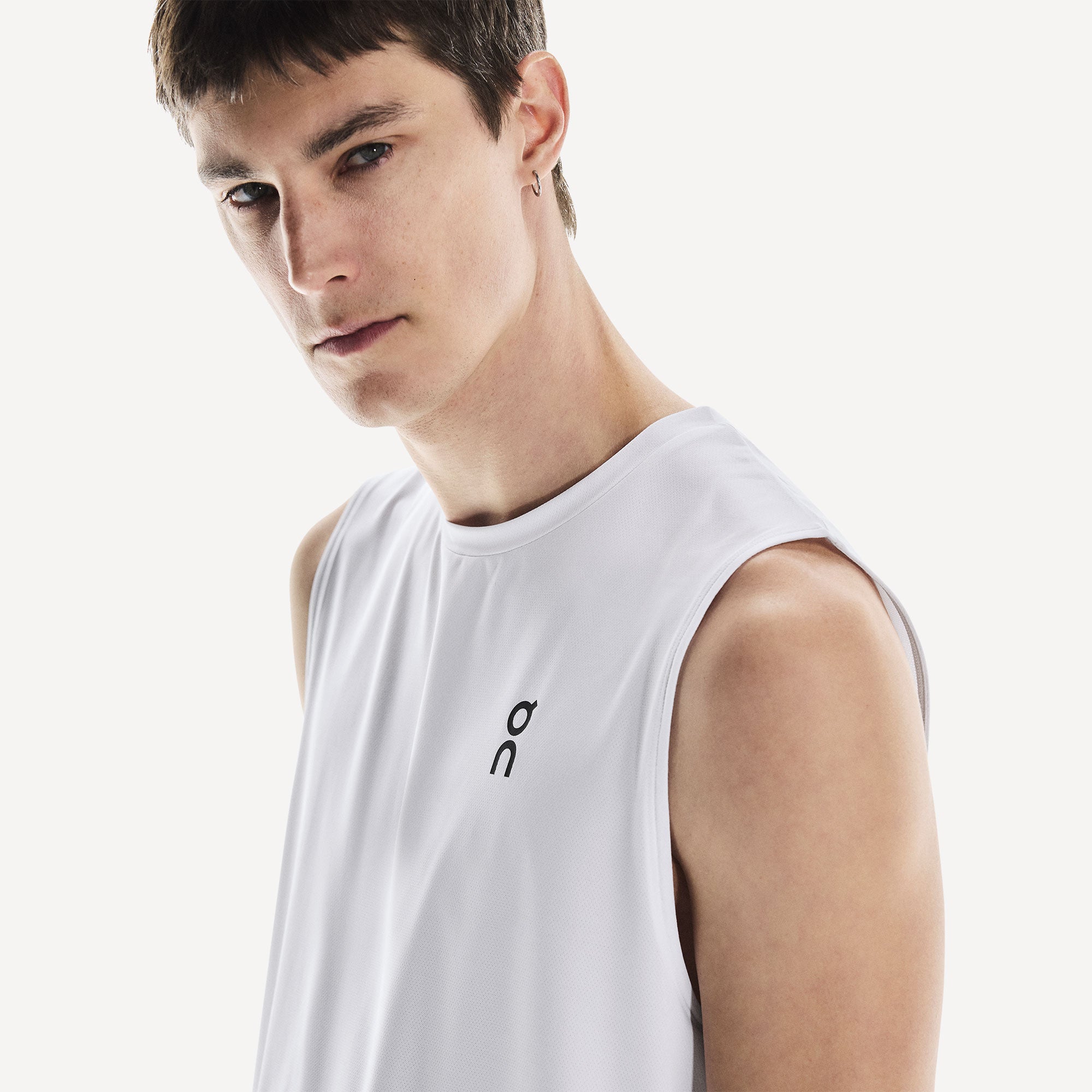 On Court Men's Tennis Tank - White (4)