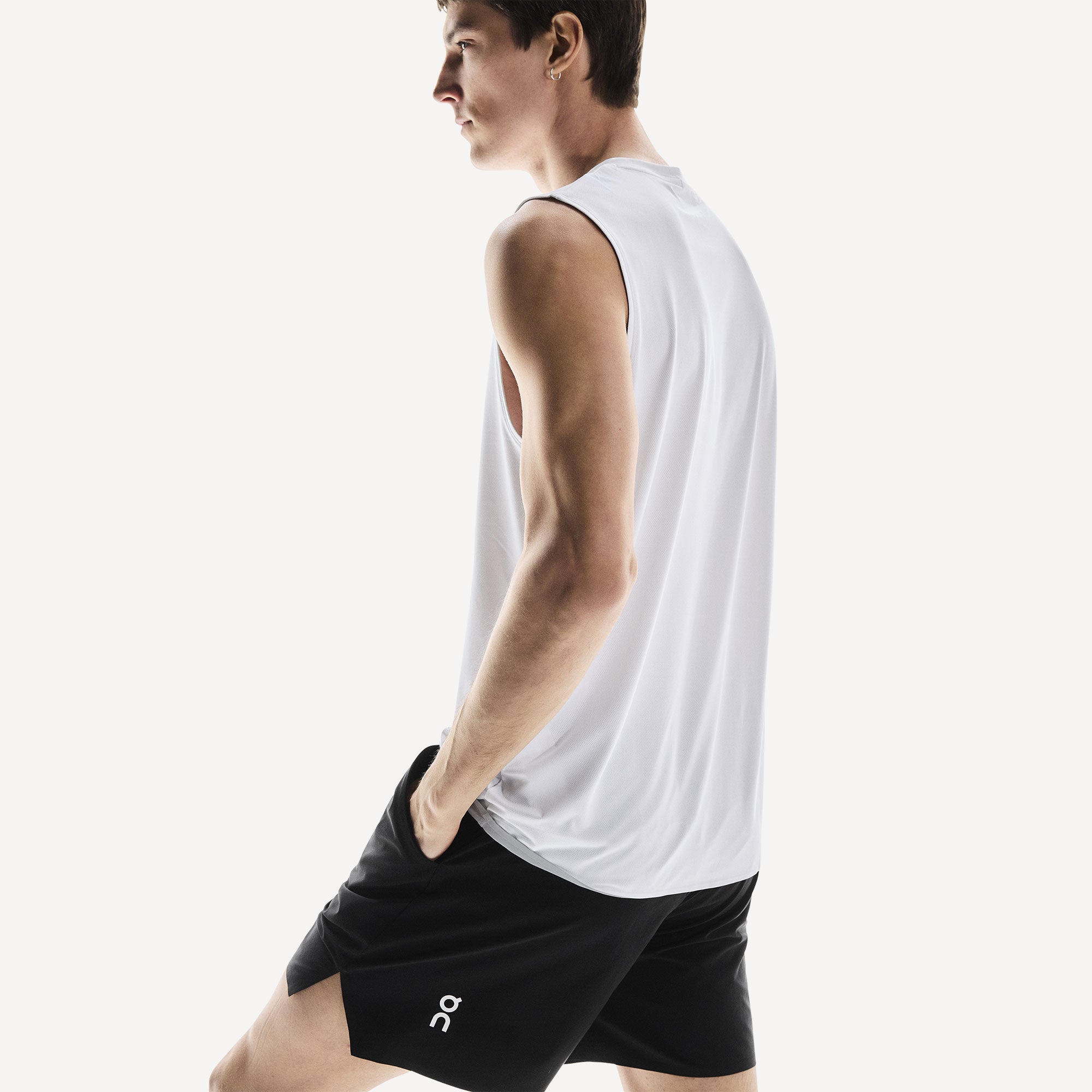 On Court Men's Tennis Tank - White (5)