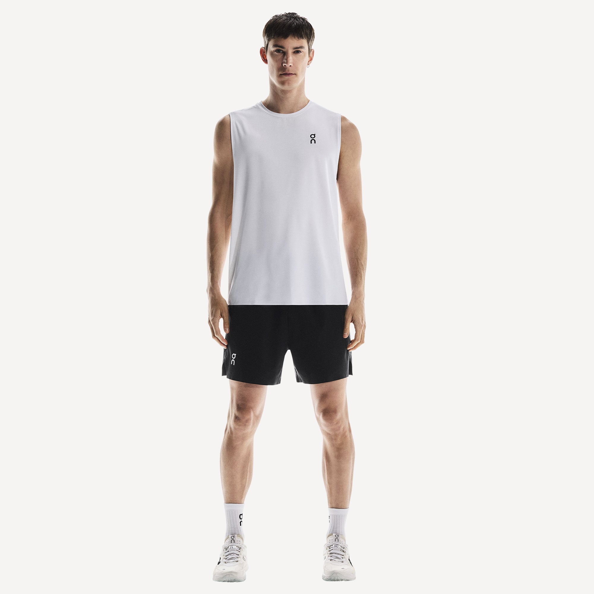 On Court Men's Tennis Tank - White (6)