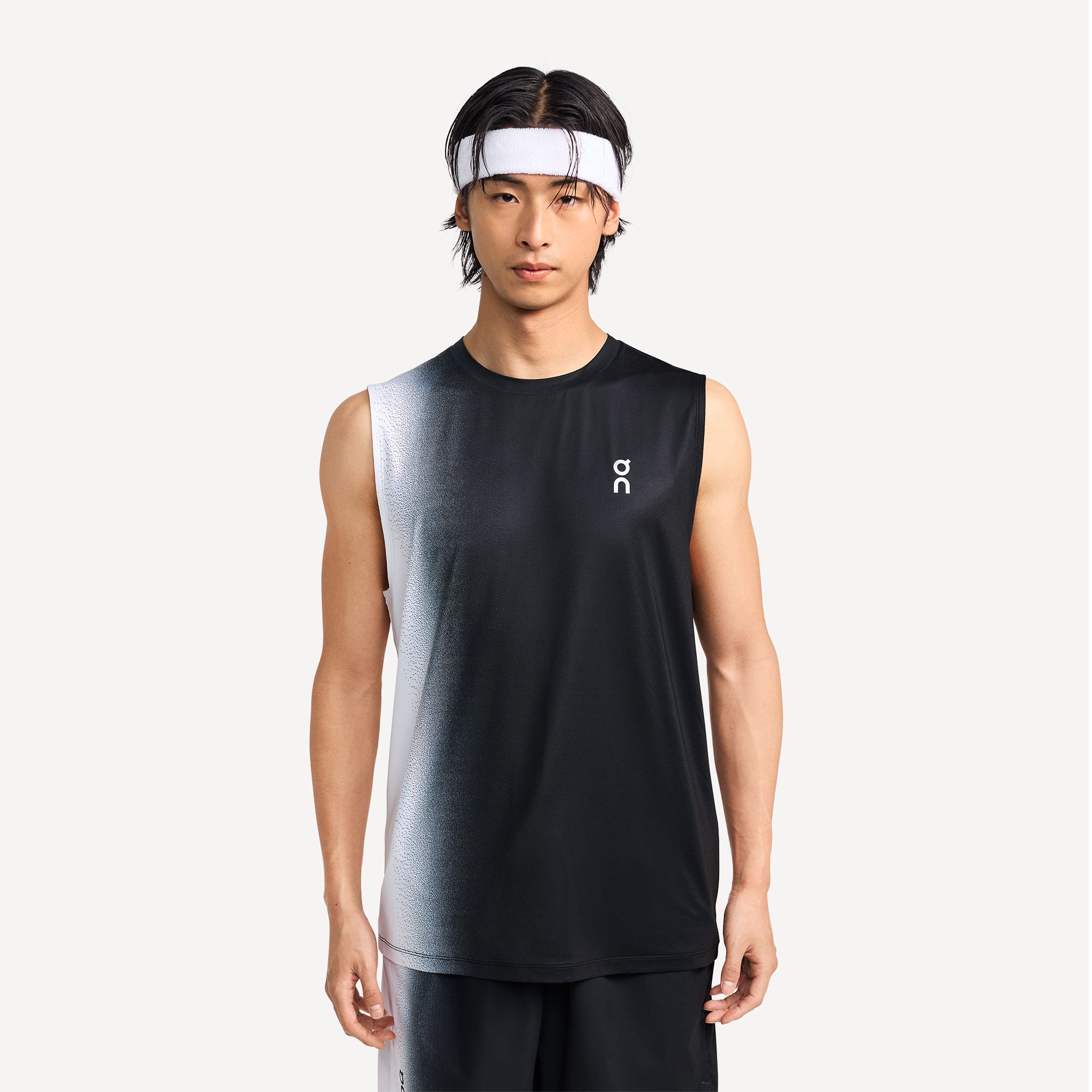 On Court Men's Tennis Tank - Black/White (1)