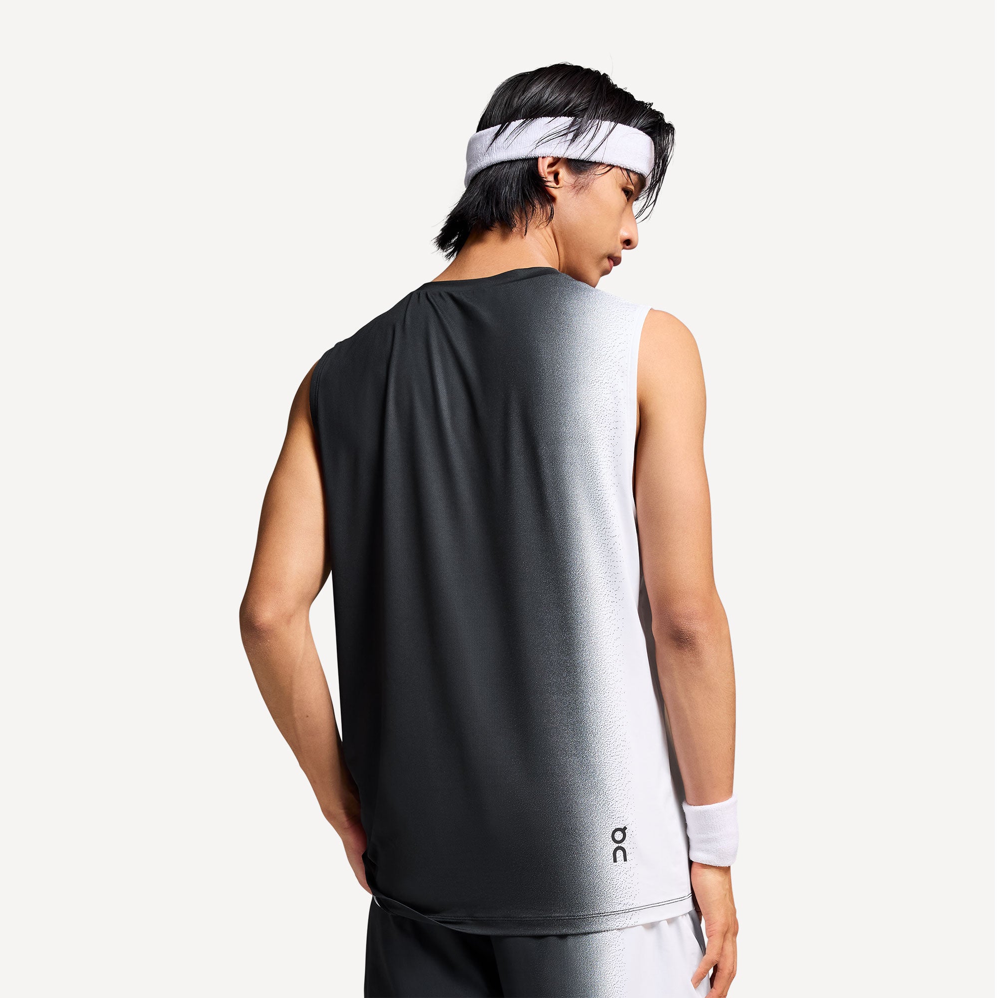 On Court Men's Tennis Tank - Black/White (2)