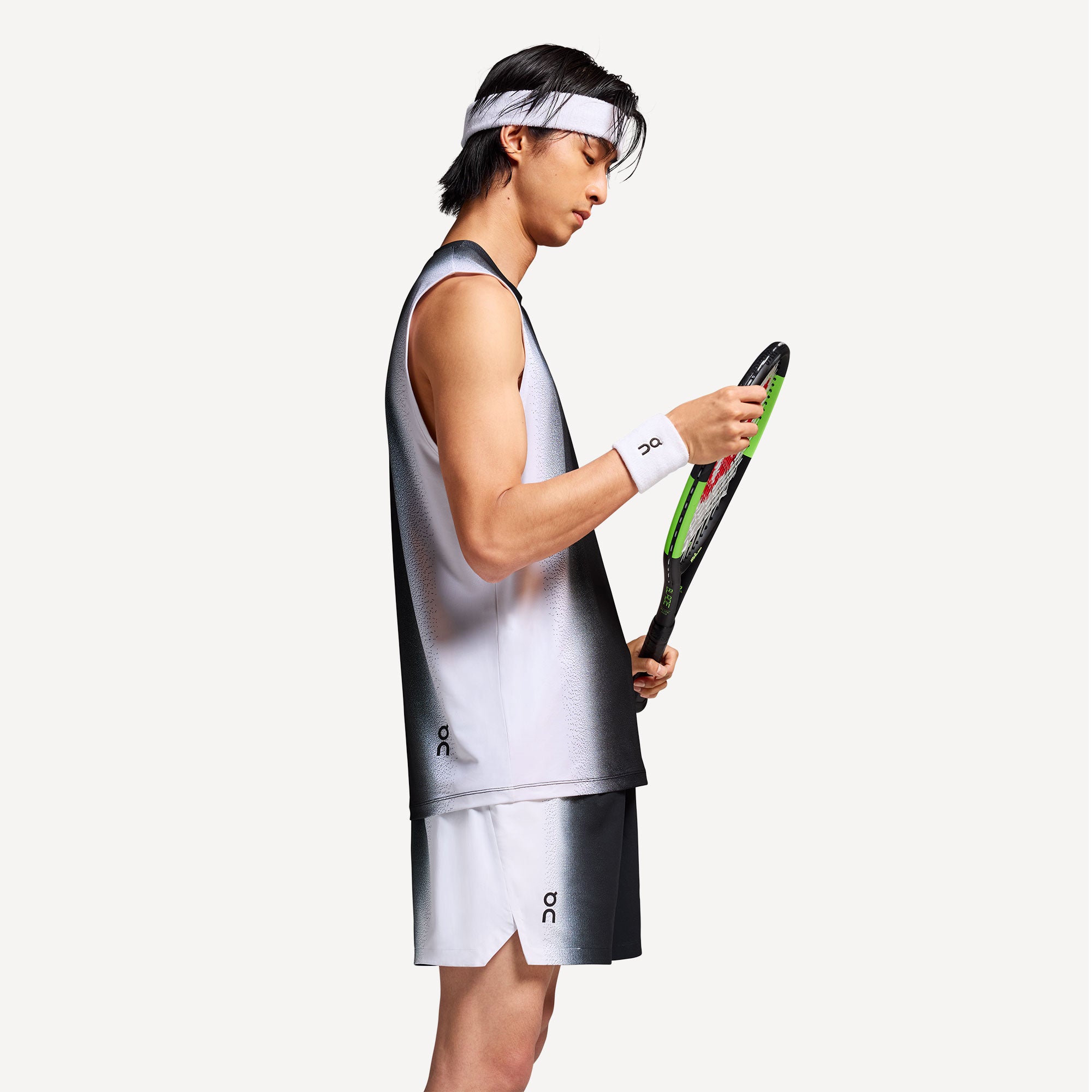 On Court Men's Tennis Tank - Black/White (4)