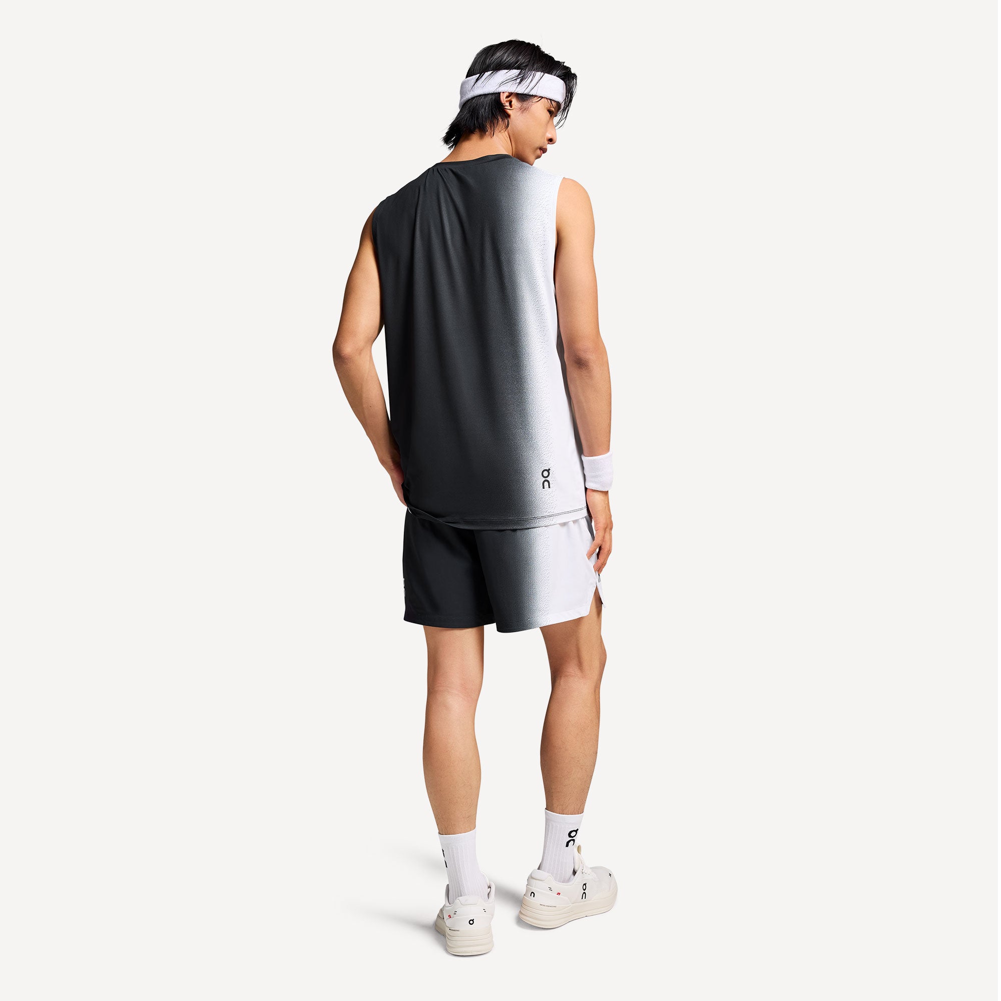 On Court Men's Tennis Tank - Black/White (5)