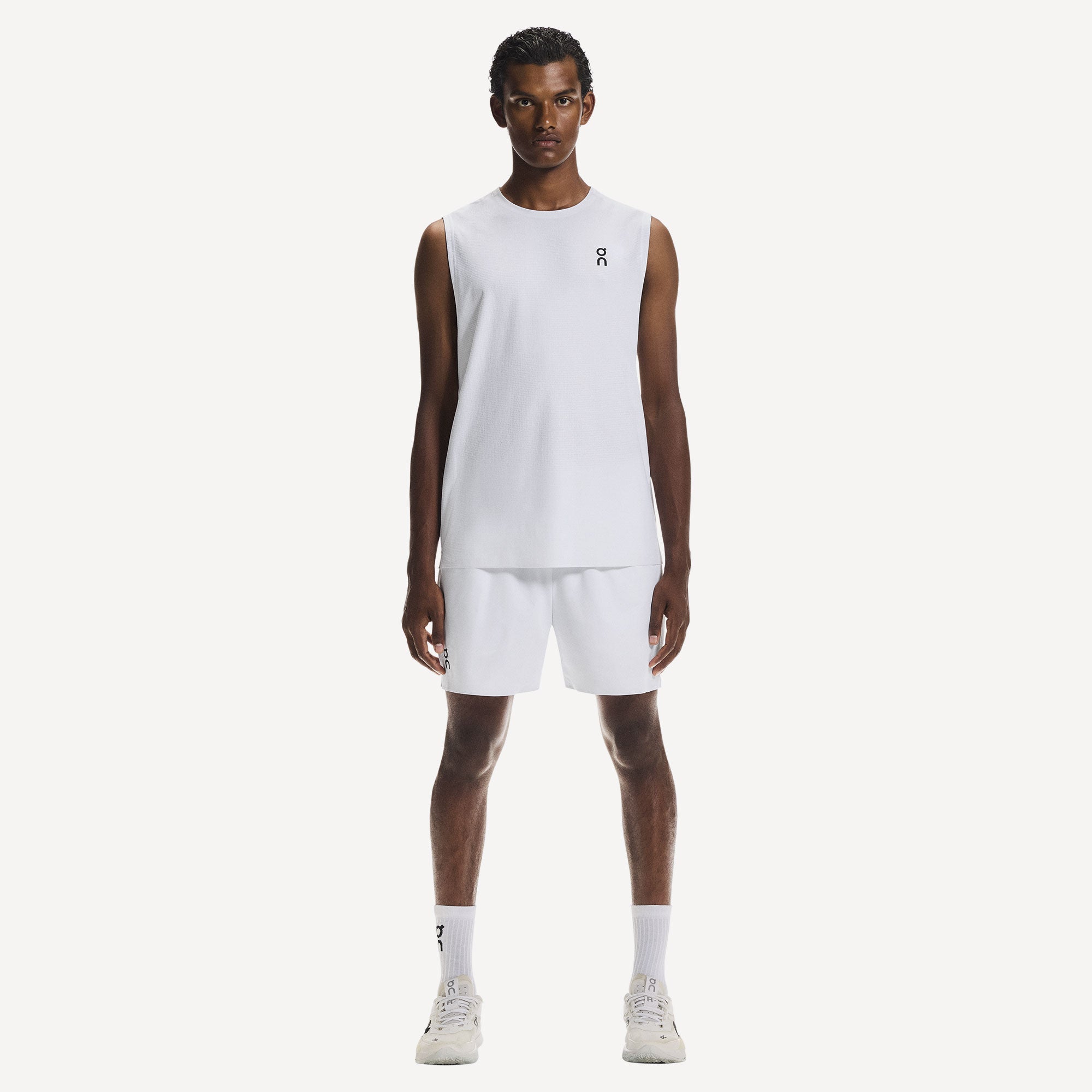 On Court Men's Tennis Tank - White (4)
