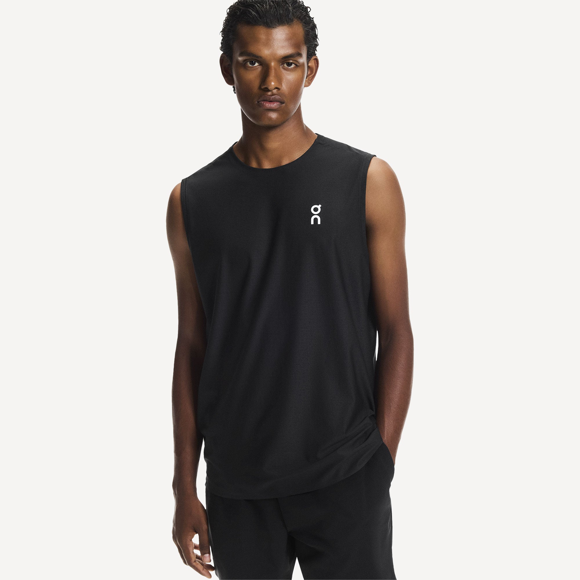 On Court Men's Tennis Tank - Black (1)
