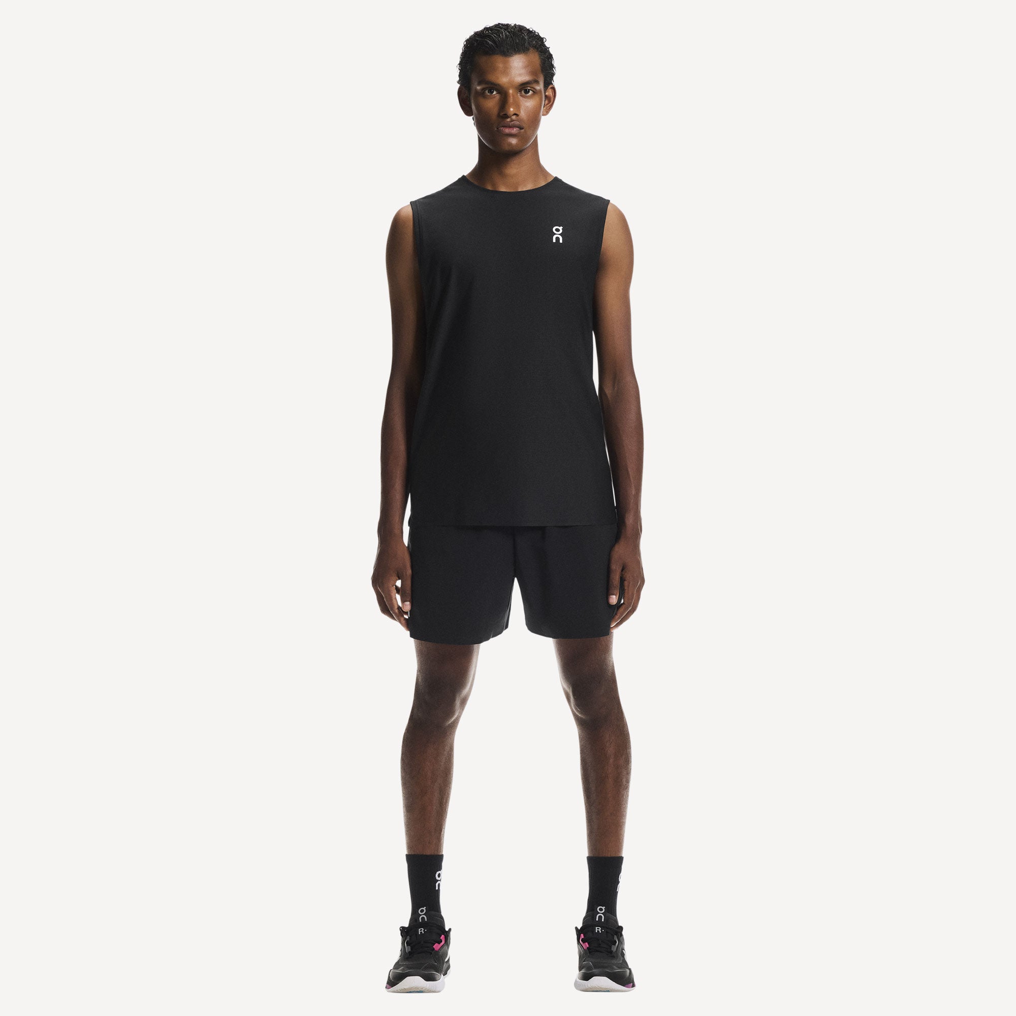 On Court Men's Tennis Tank - Black (5)