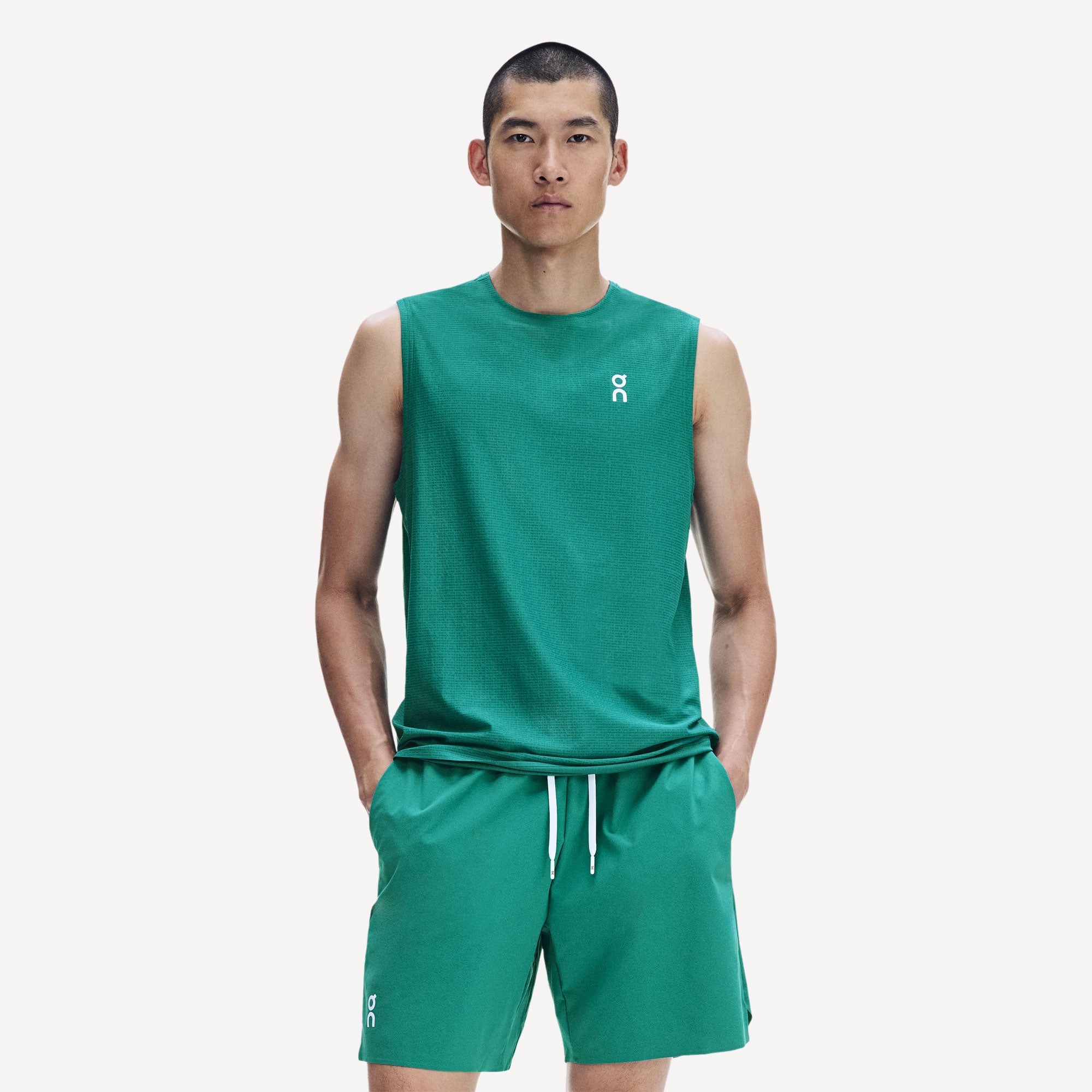 On Court Men's Tennis Tank - Green (1)