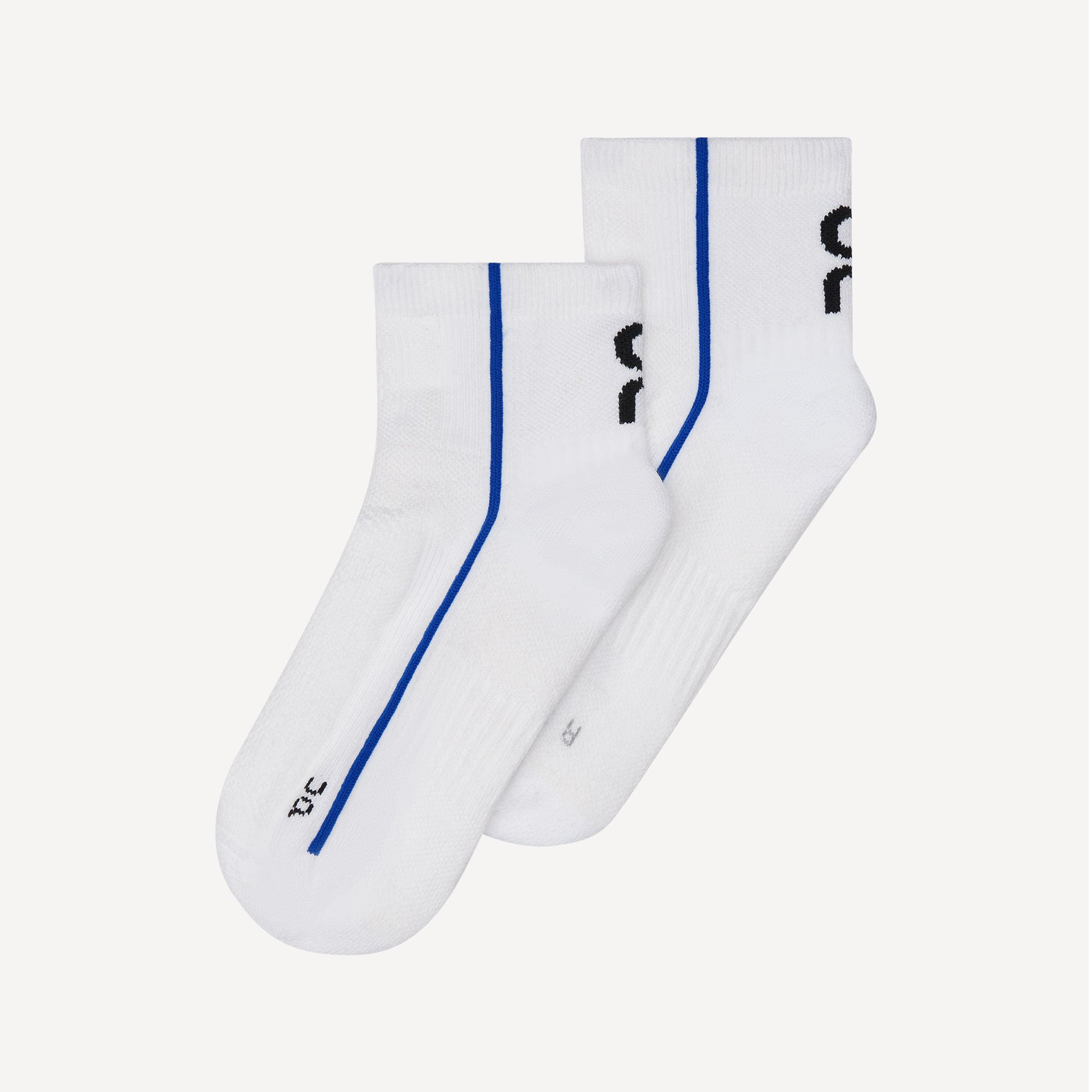 On Court Mid Tennis Socks - White/Blue (1)