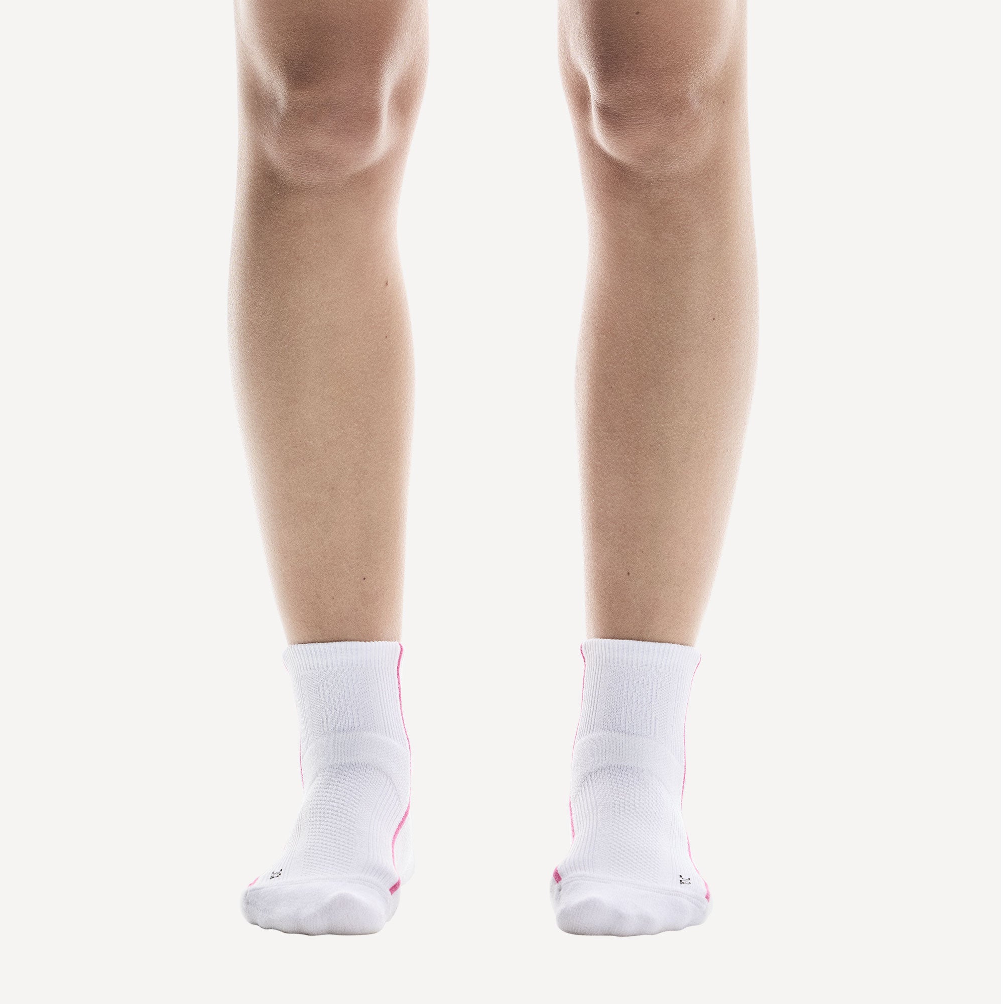 On Court Mid Tennis Socks - White/Pink (2)