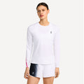 On Court Women's Long Sleeve Tennis Shirt - White (1)