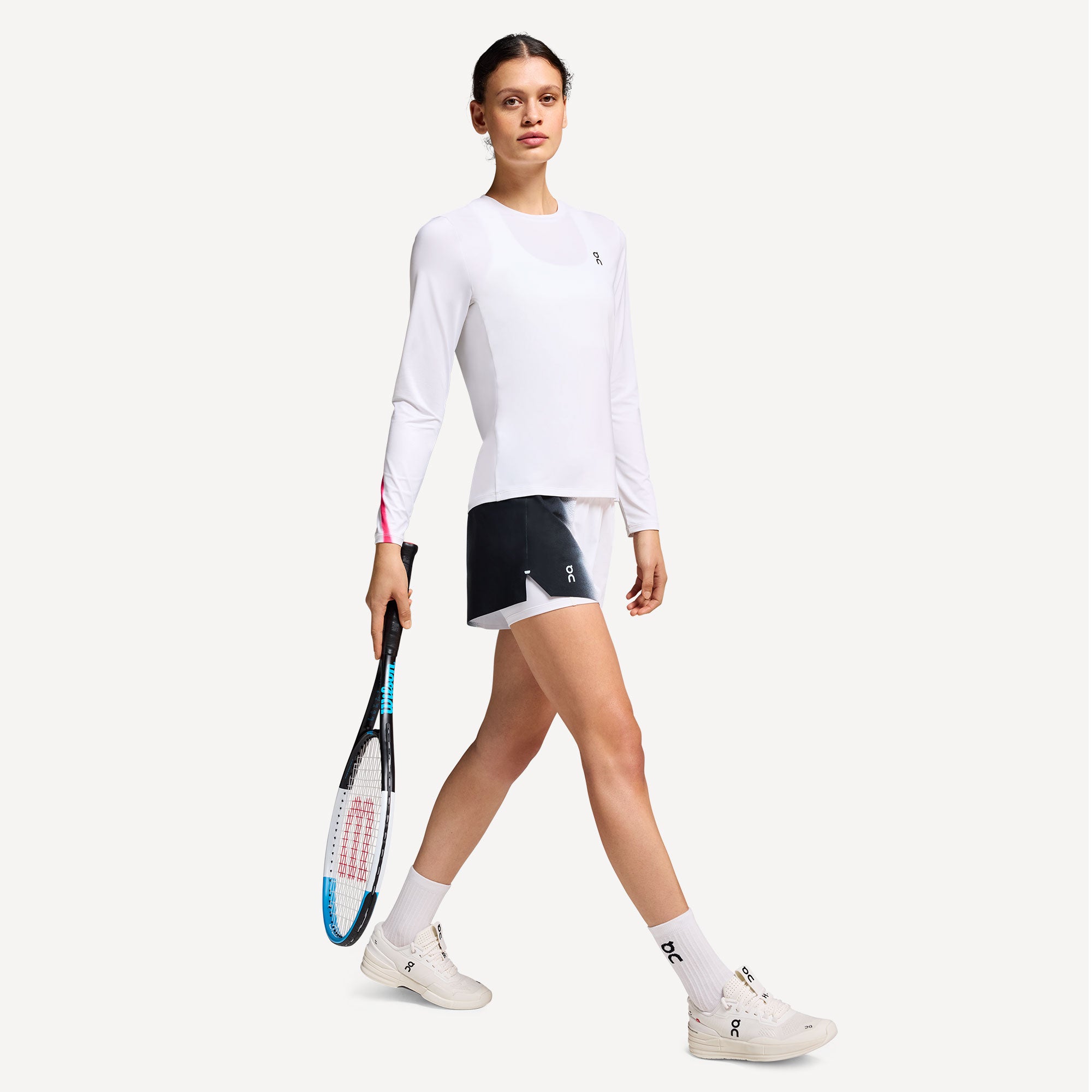 On Court Women's Long Sleeve Tennis Shirt - White (3)