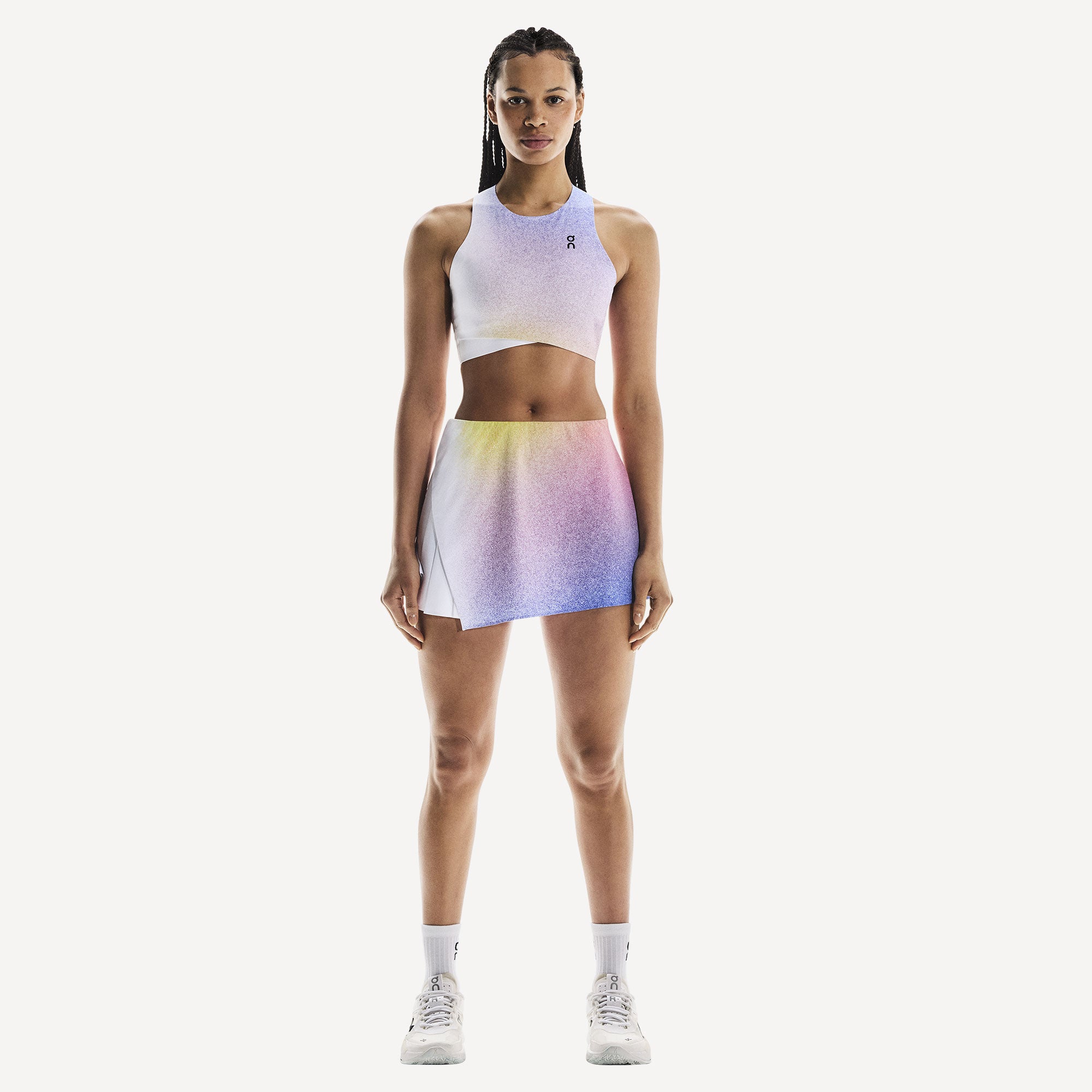 On Court Women's Side Pleat Tennis Skirt - White (6)