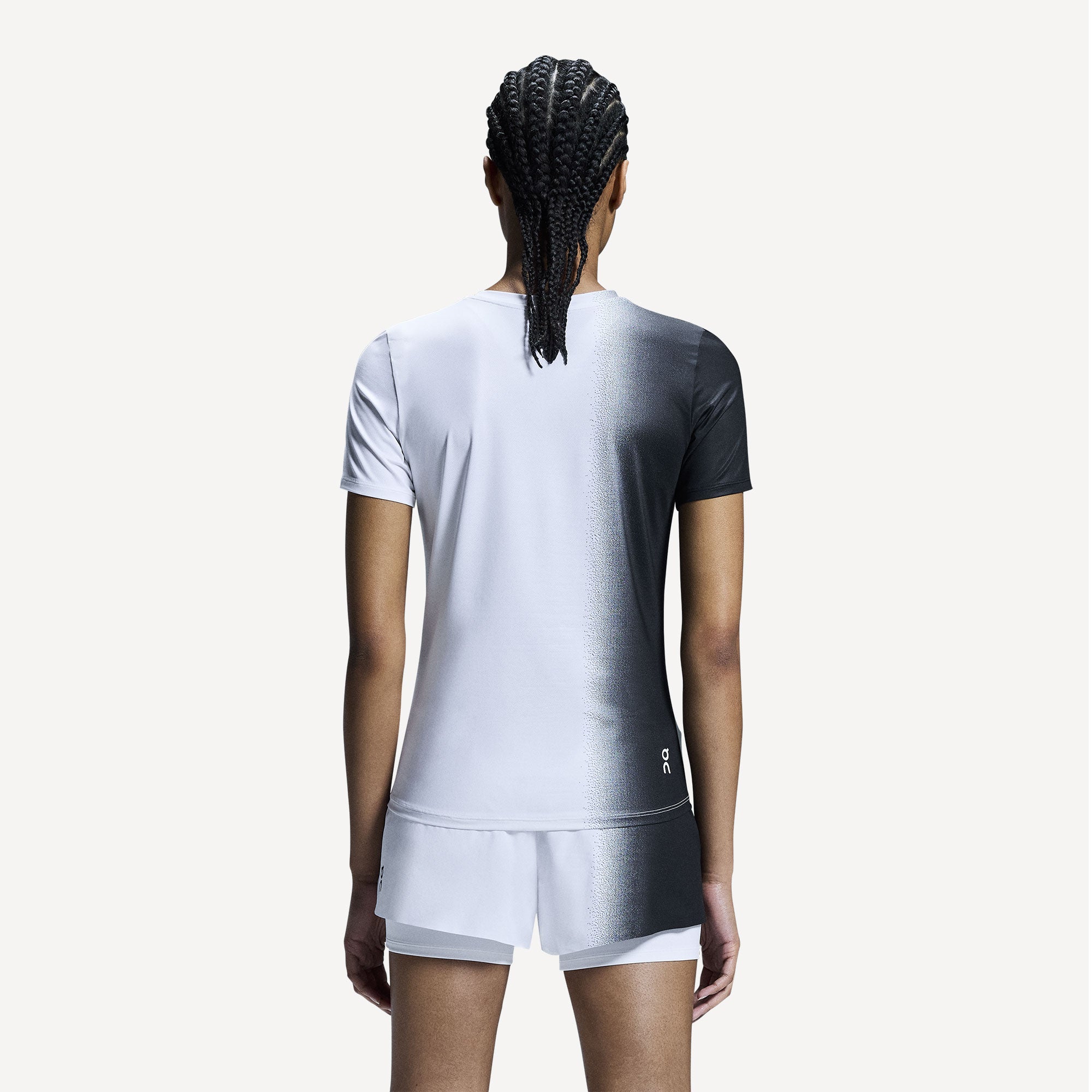 On Court Women's Tennis Shirt - Black/White (2)