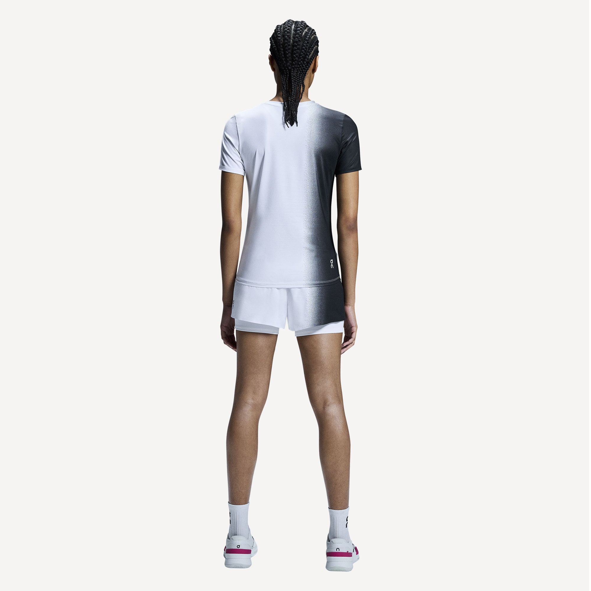 On Court Women's Tennis Shirt - Black/White (4)