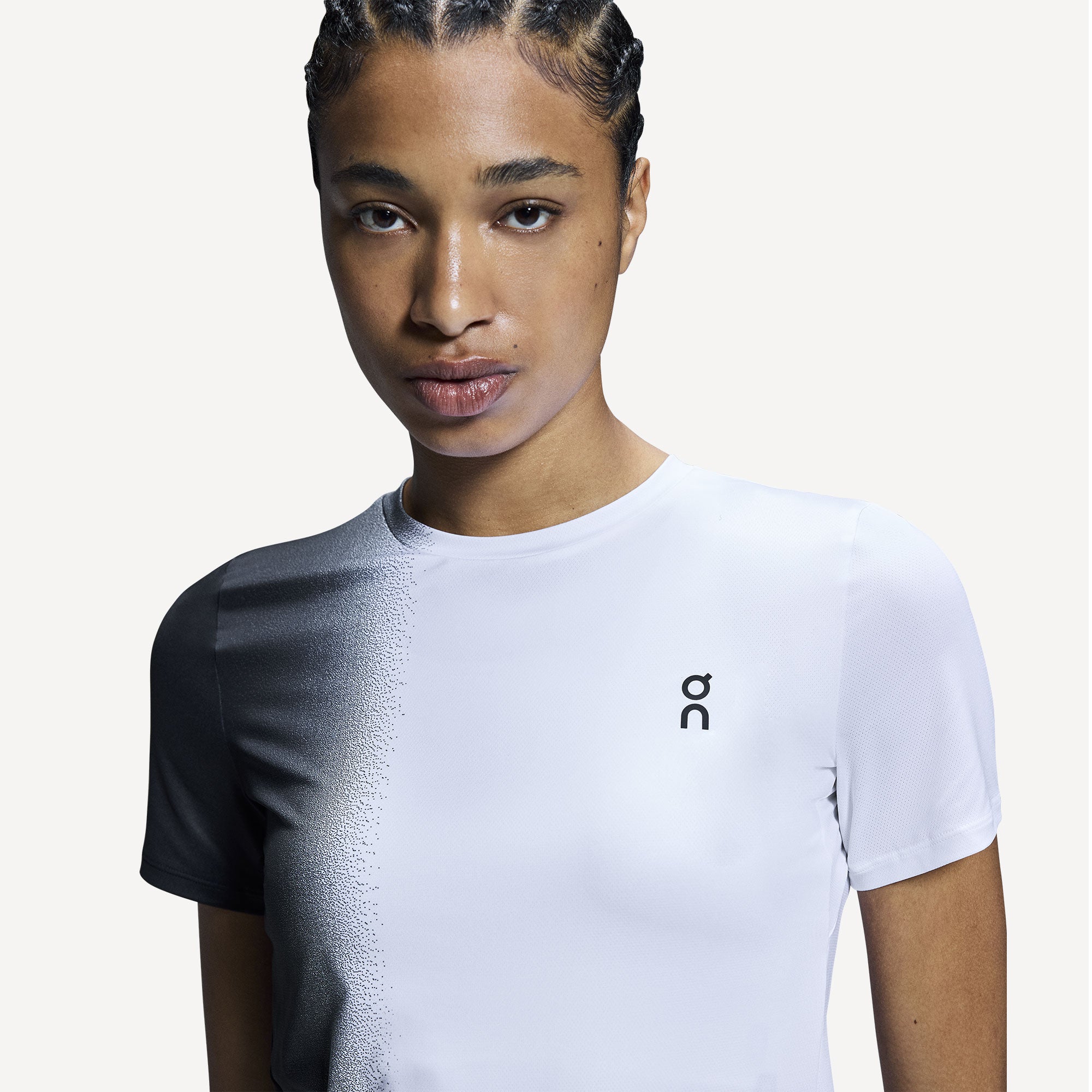 On Court Women's Tennis Shirt - Black/White (7)