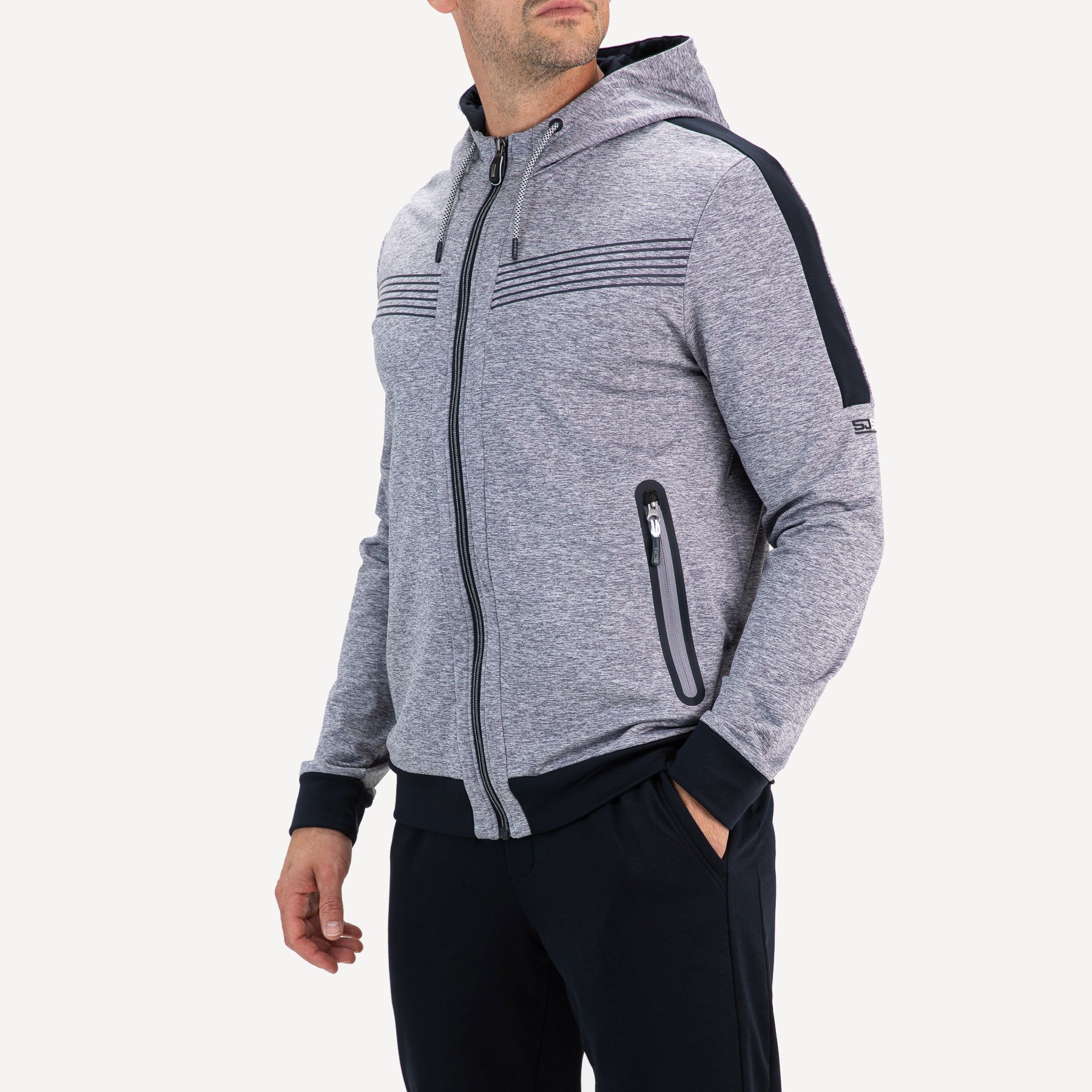 Sjeng Sports Aleck Men's Hooded Tennis Jacket - Grey (1)