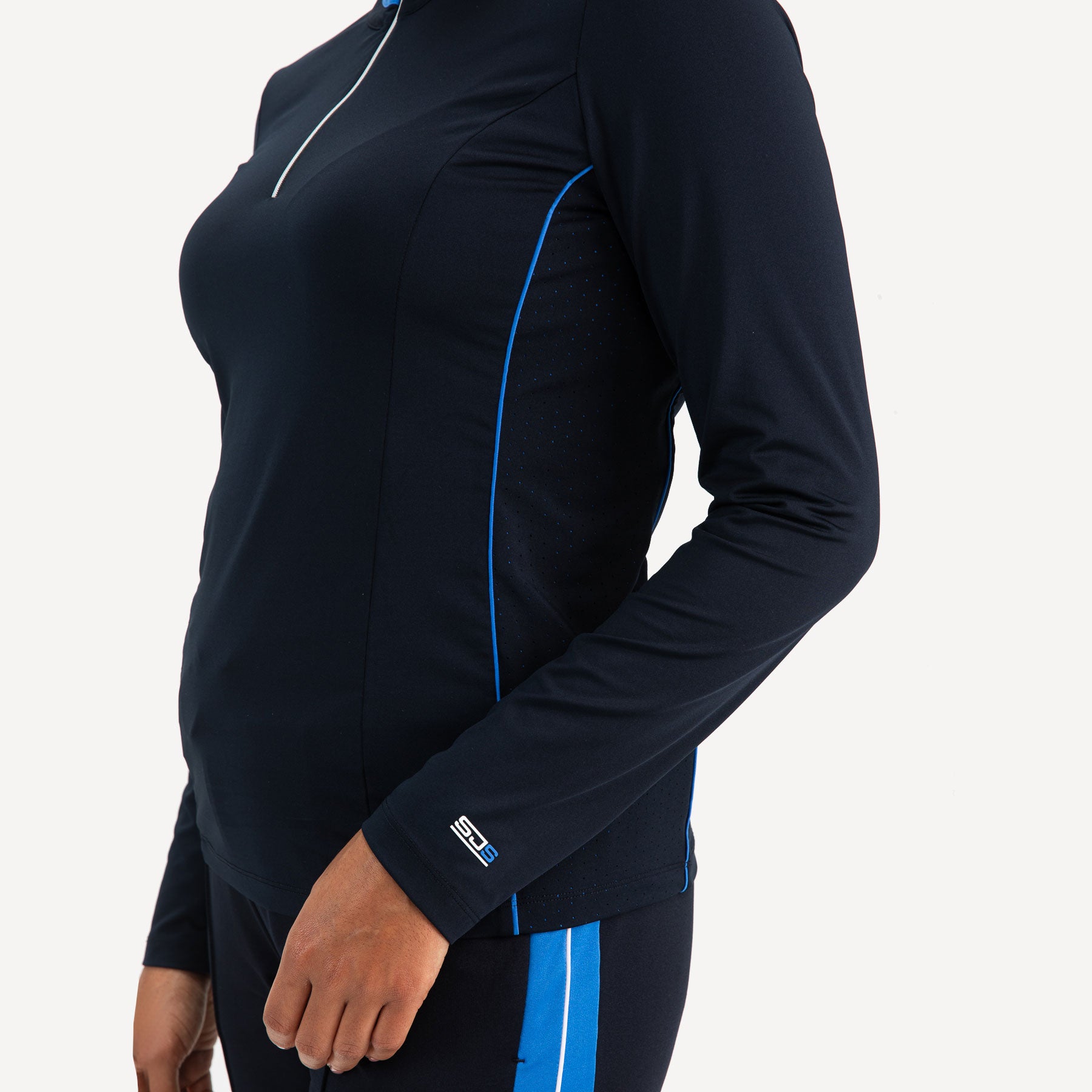 Sjeng Sports Dorit Women's Long-Sleeve Zip Tennis Polo - Dark Blue (3)